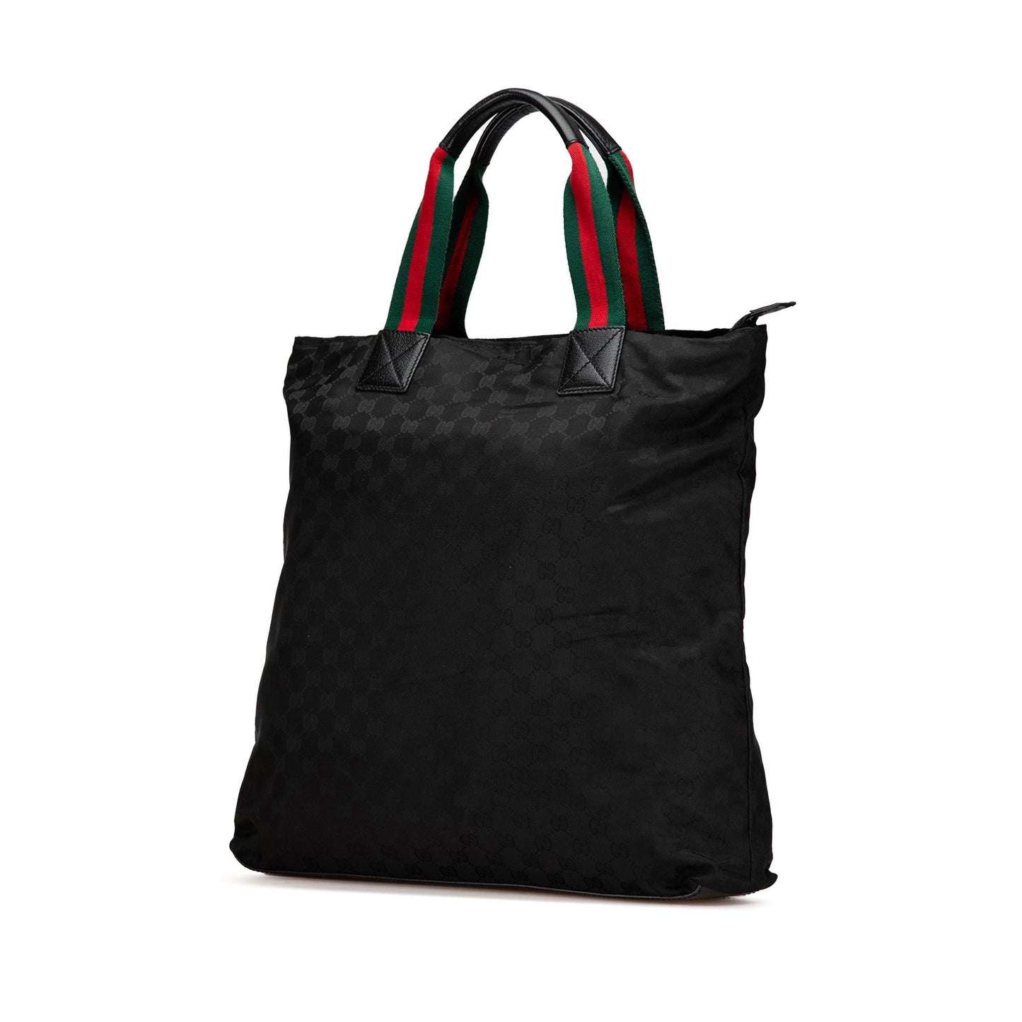 Gucci GG Web SHG-Bre2Uc Canvas Nylon Black Tote Bag