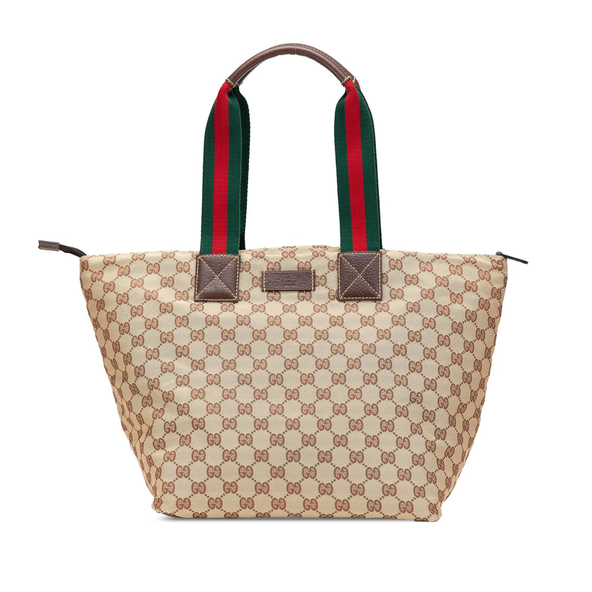 Gucci GG Web Canvas Brown Tote Bag Web Tote