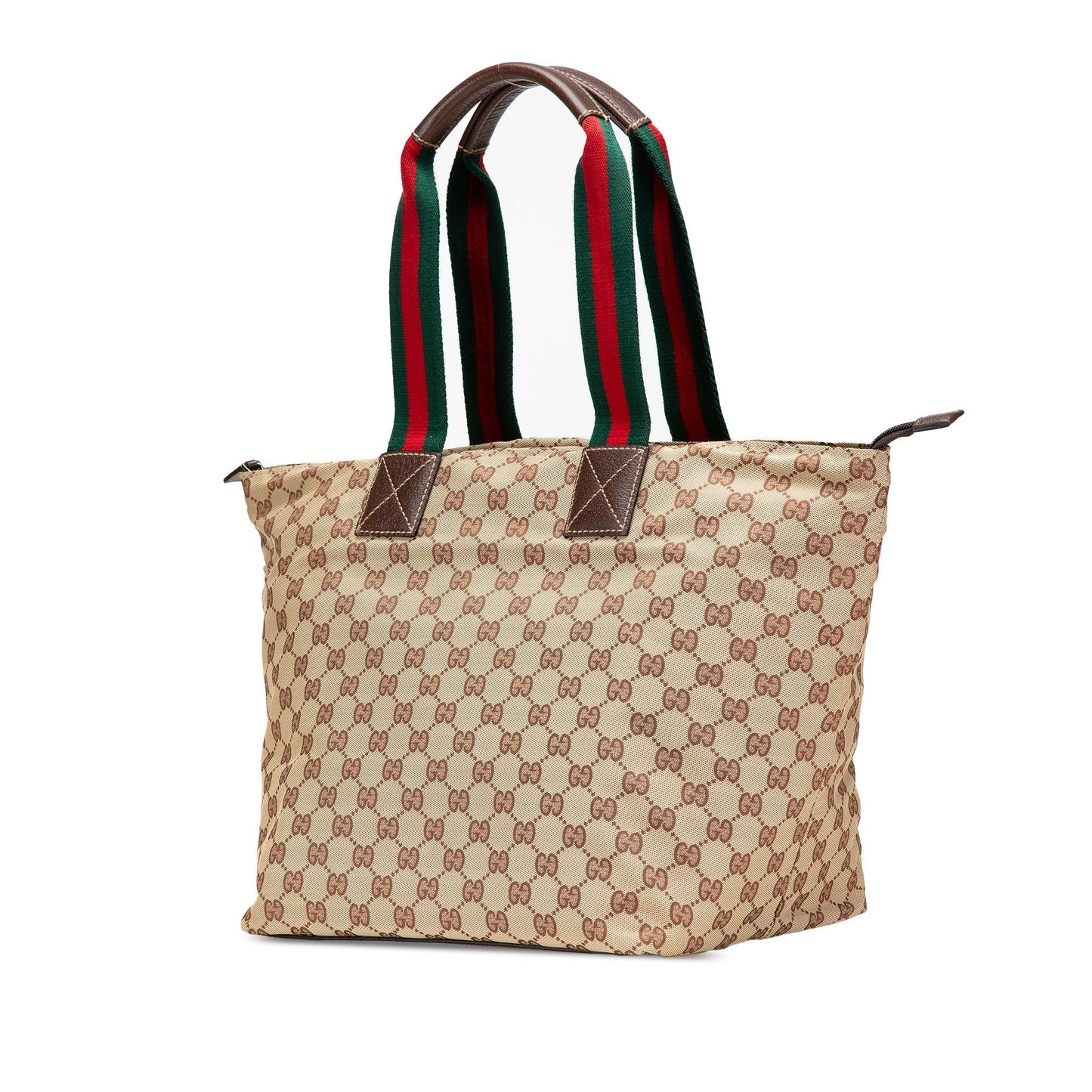 Gucci GG Web Canvas Brown Tote Bag Web Tote