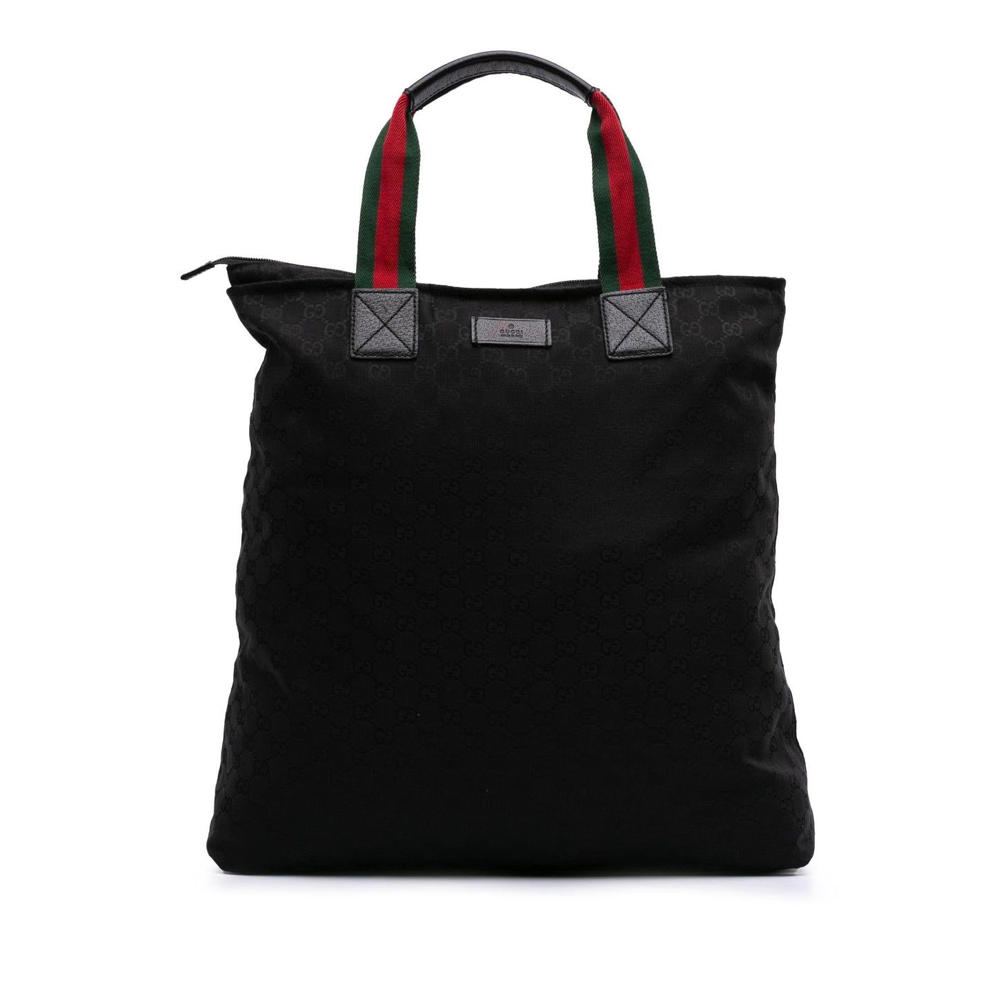 Gucci GG Web Canvas Nylon Black Tote Bag