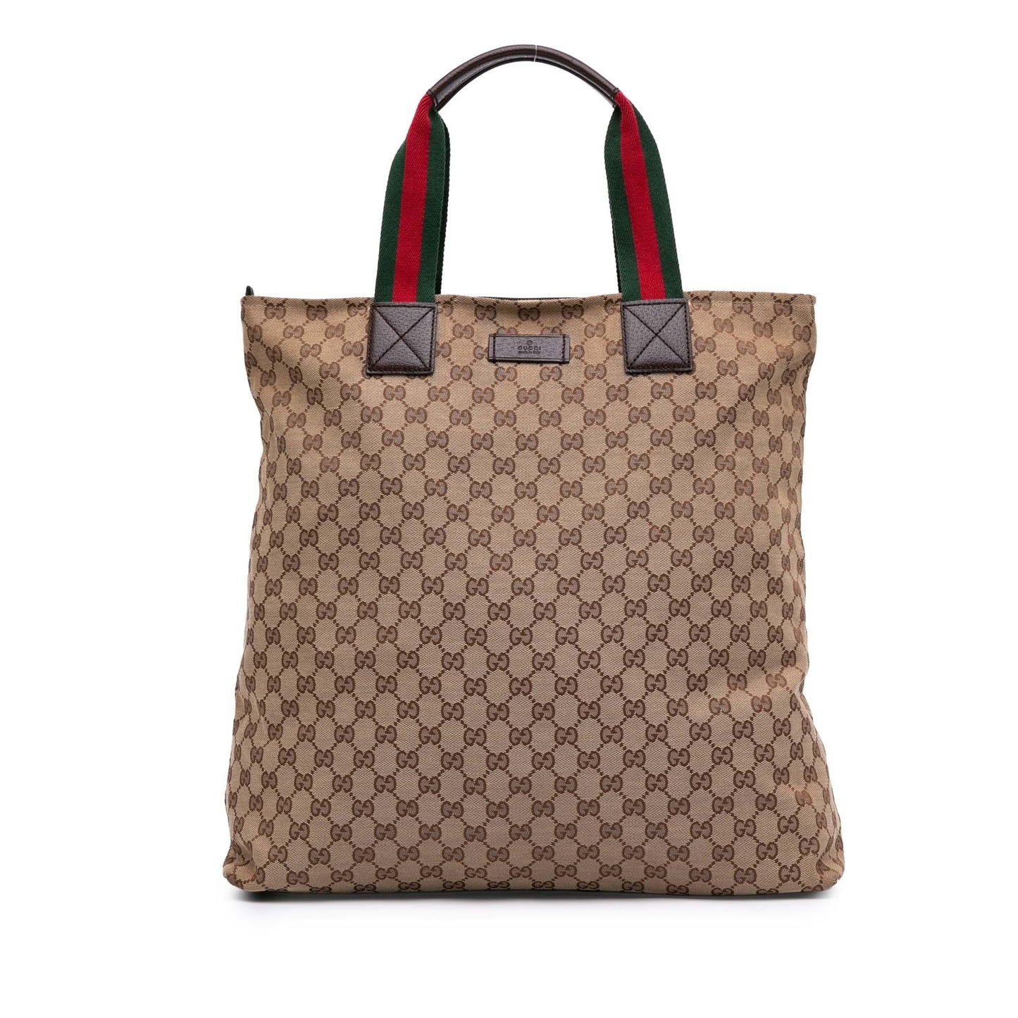 Gucci GG Web Canvas Calf Brown Tote Bag Tote 8