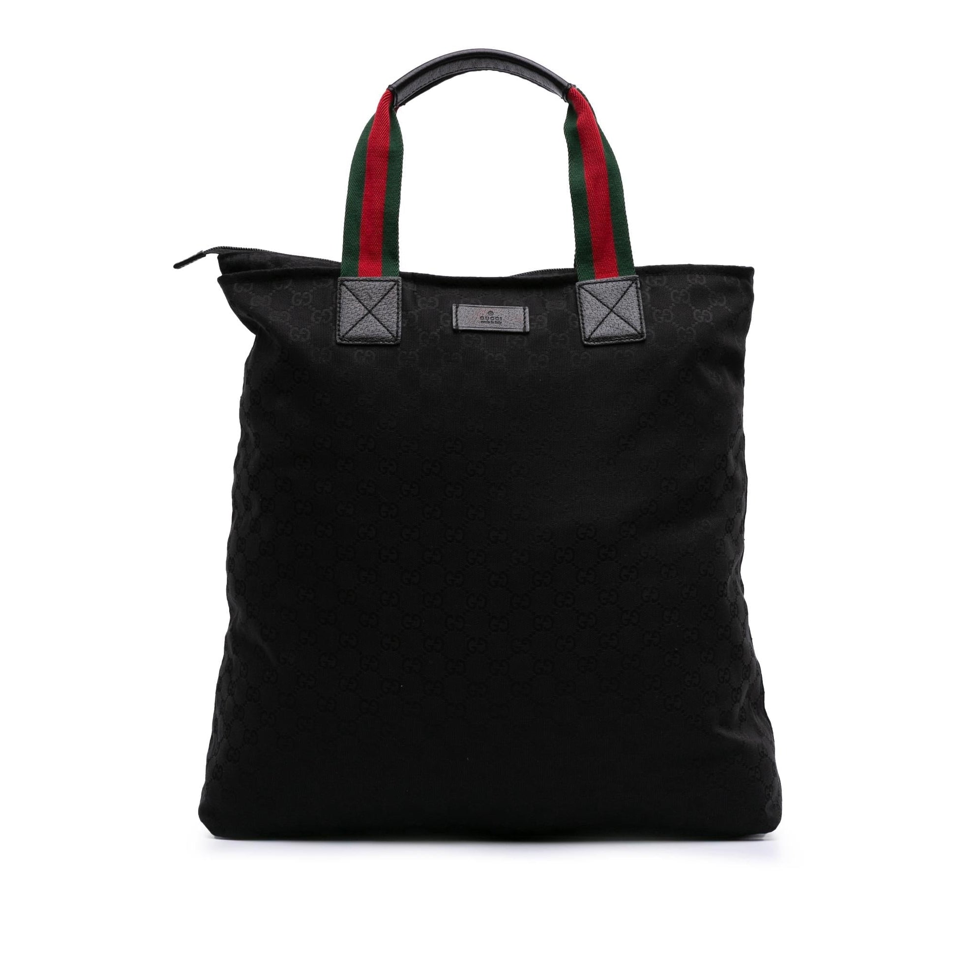 Gucci GG Web Canvas Black Tote Bag