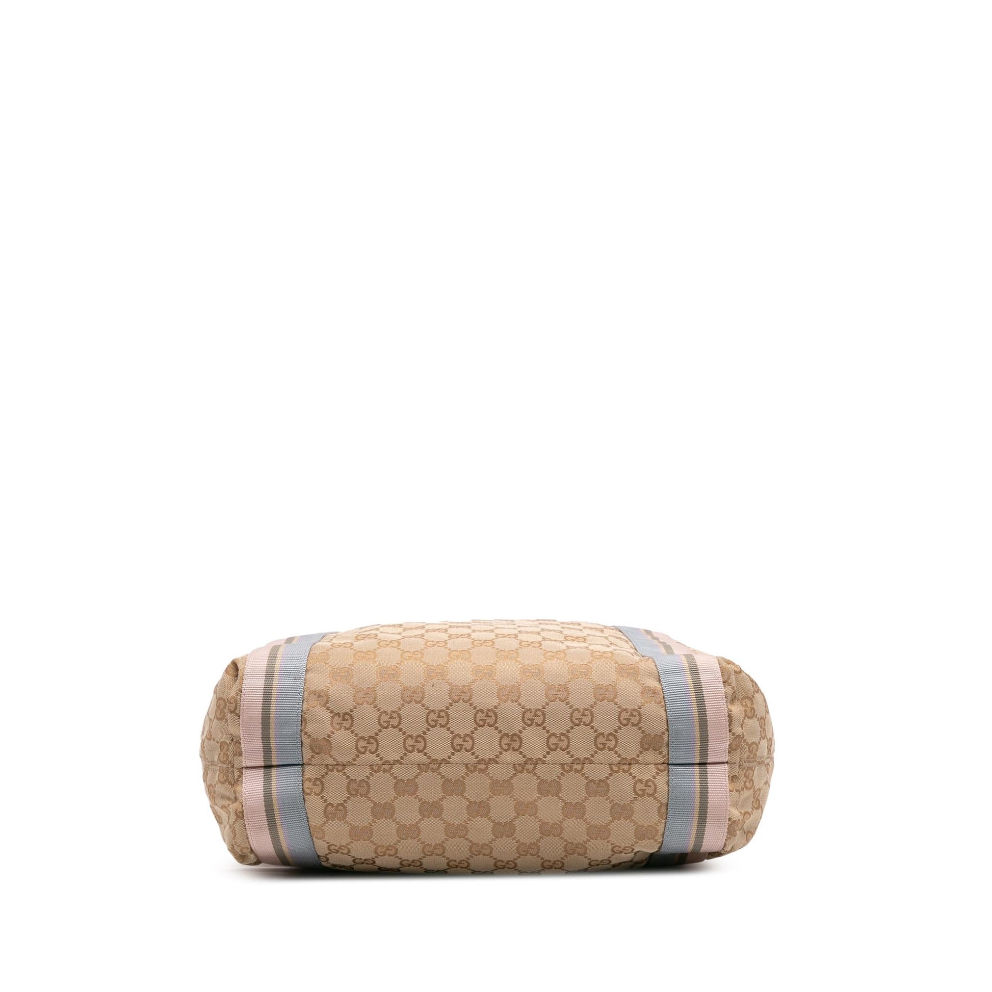 Gucci GG Web Canvas Brown Tote Bag Tote 7