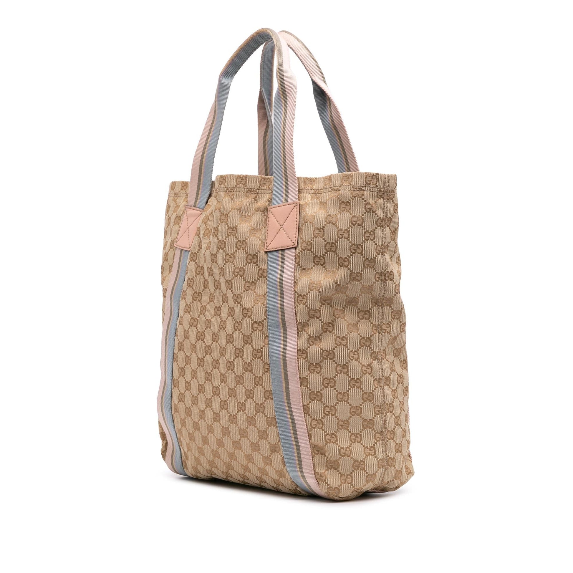 Gucci GG Web Canvas Brown Tote Bag Tote 7