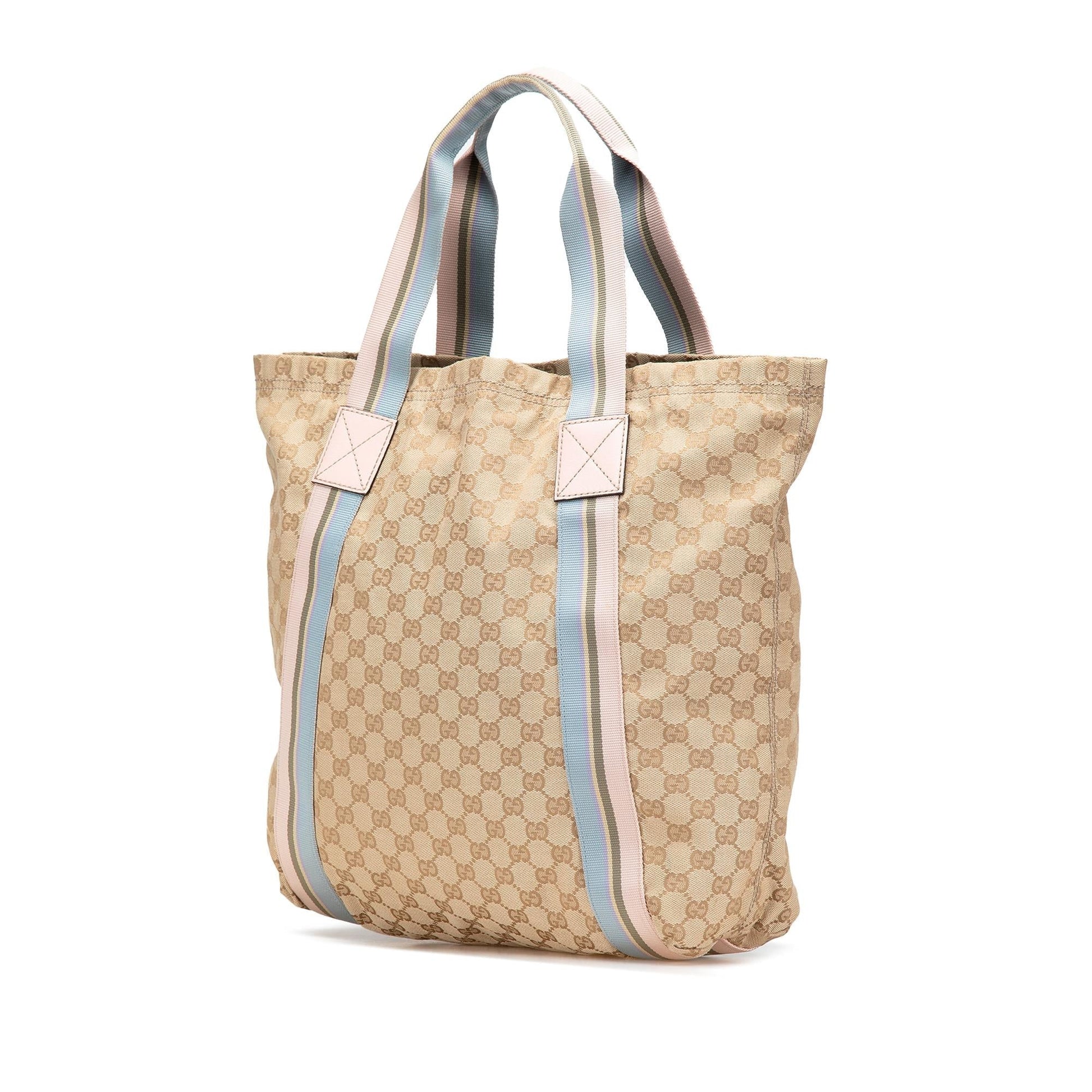 Gucci GG Web Canvas Brown Tote Bag Tote 10