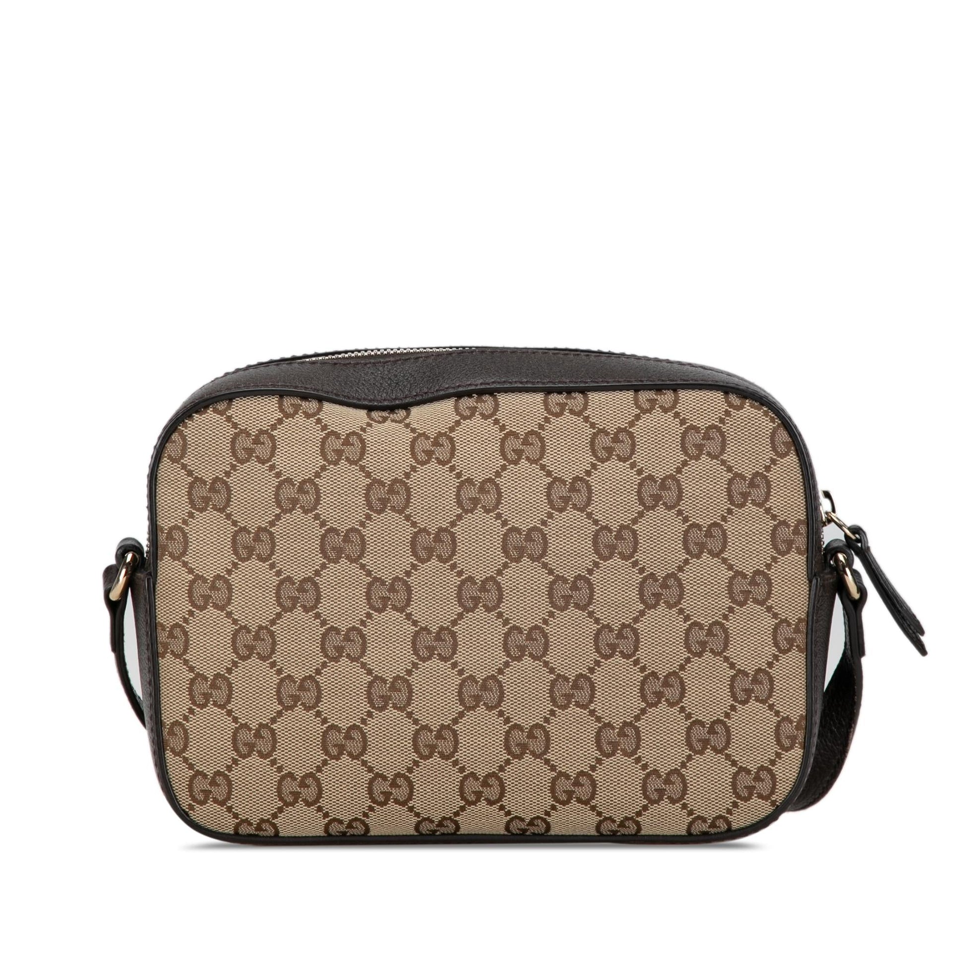 Gucci GG Webby Bee SHG-5e2Nmh Canvas Calf Brown Crossbody Bag