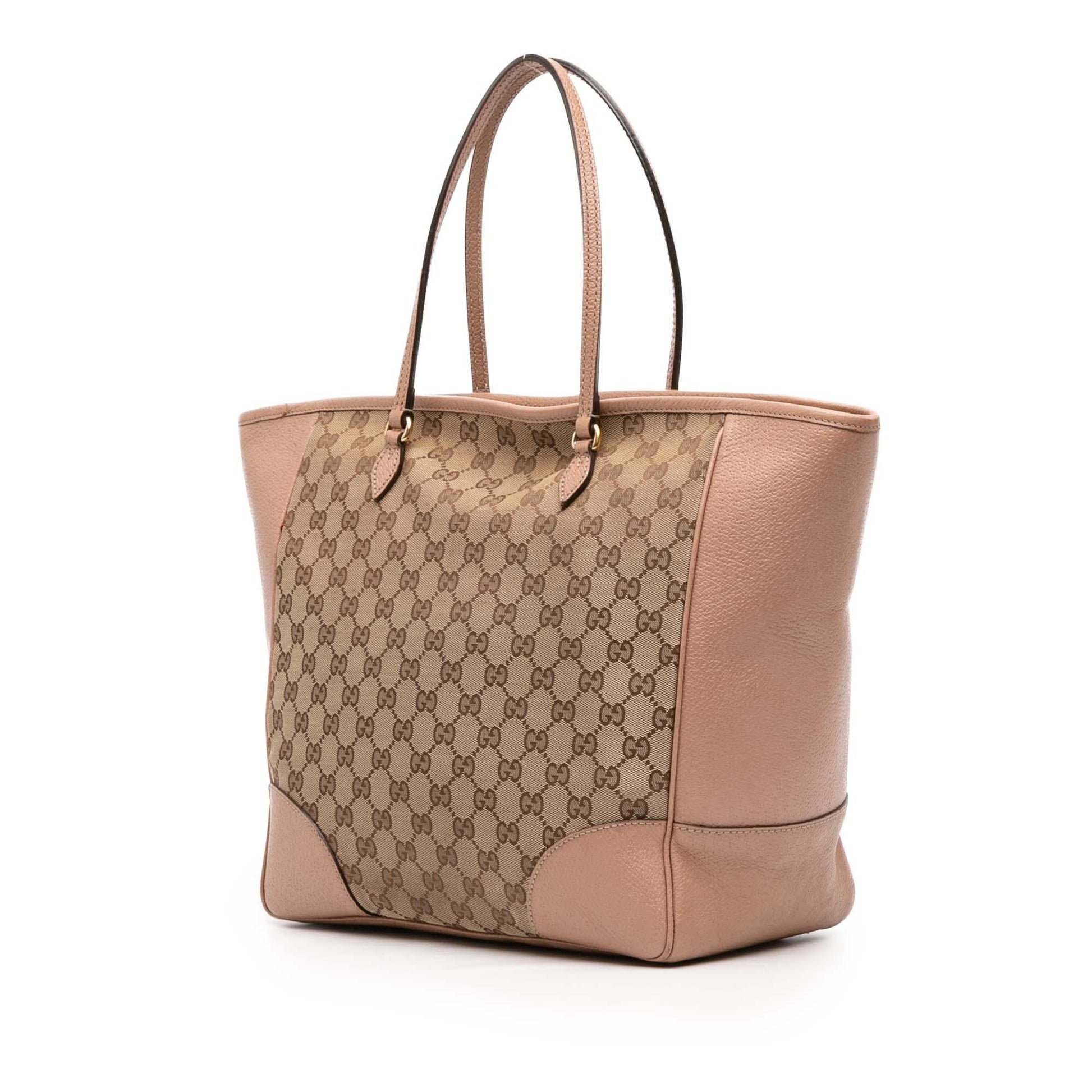 Gucci GG Bree Leather Canvas Tote Bag