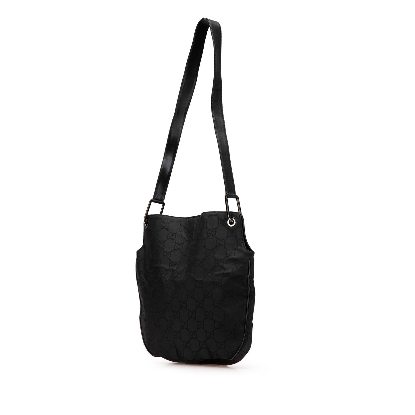 Gucci GG Leather Canvas Calf Black Shoulder Bag