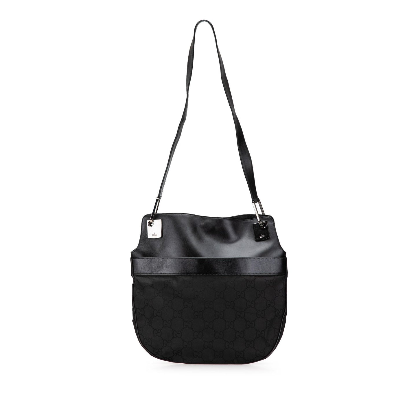 Gucci GG Leather Canvas Calf Black Shoulder Bag Bag 1