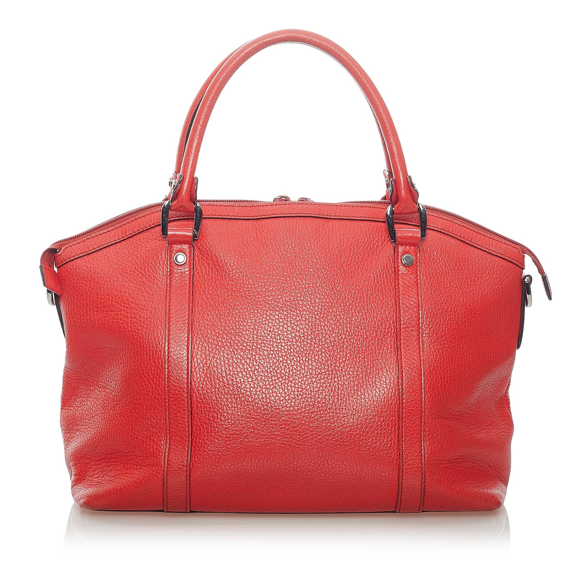 Gucci GG Charm Dome SHG Leather Calf Red Satchel Bag
