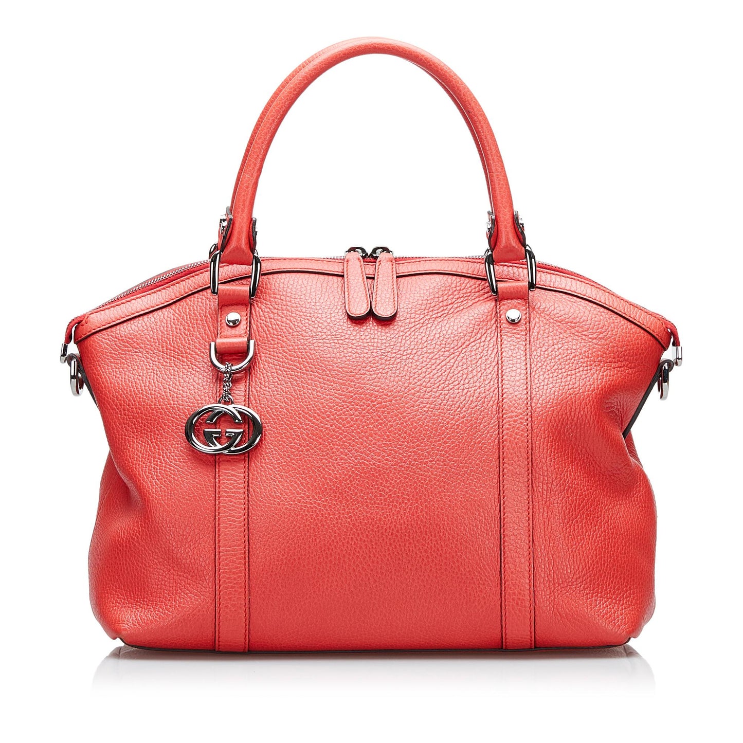 Gucci GG Charm Dome SHG-jqBZuV Leather Calf Red Satchel Bag