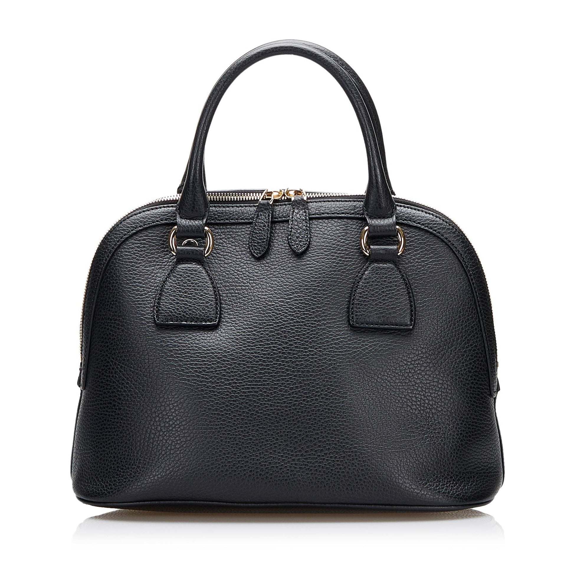 Gucci GG Charm Dome SHG-MjrXc4 Calf Black Satchel Bag