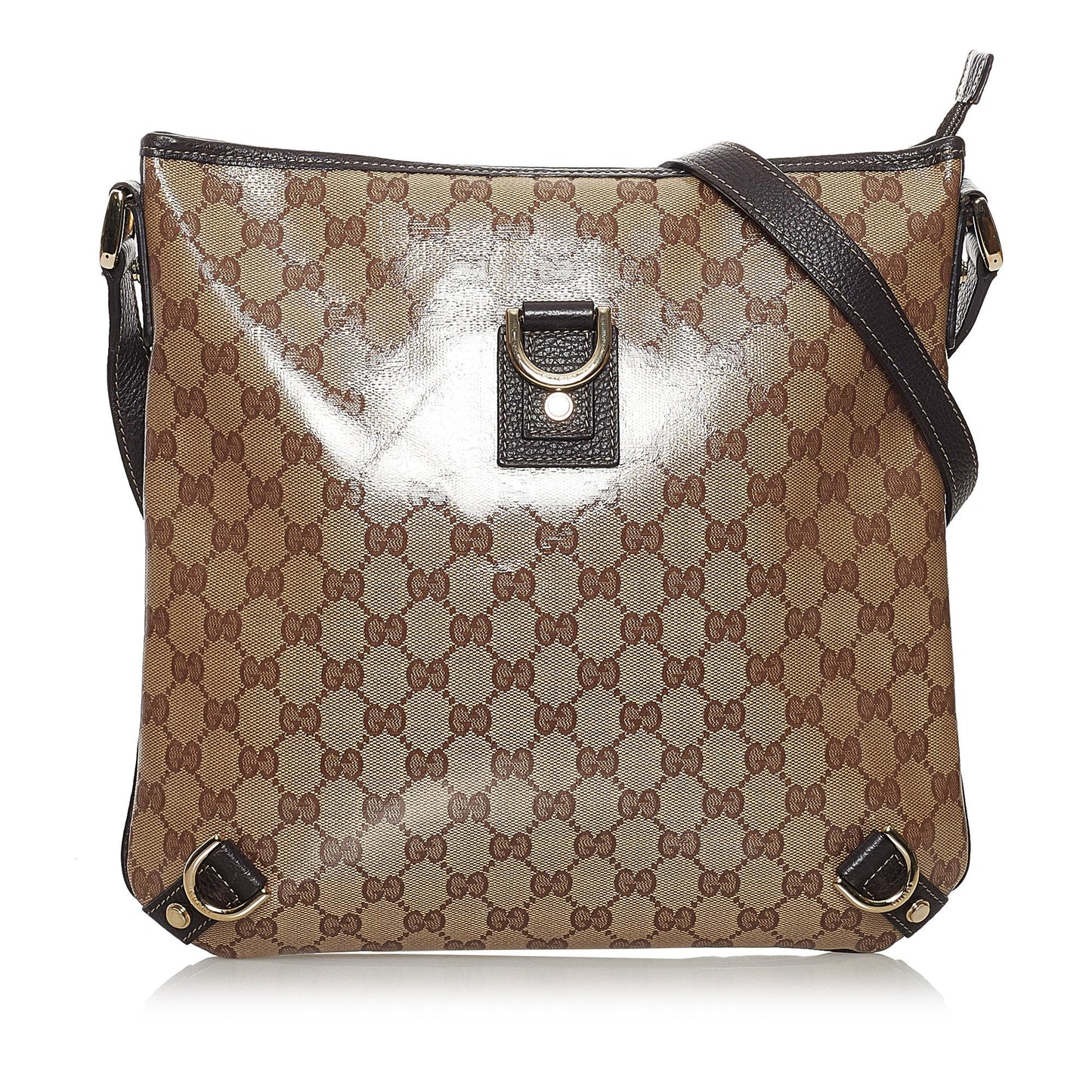 Gucci GG Crystal Abbey SHG Canvas Brown Crossbody Bag