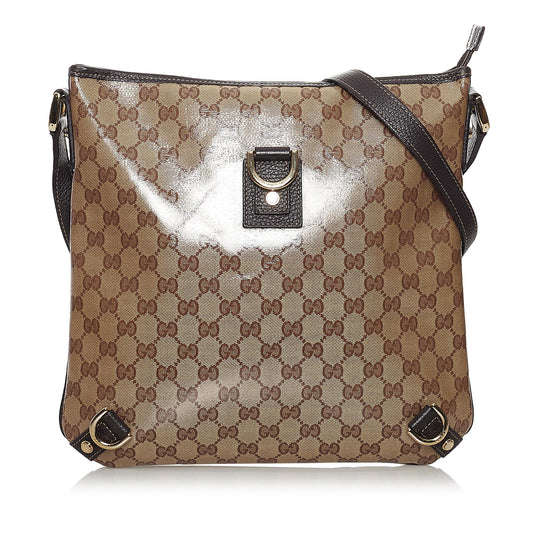 Gucci GG Crystal Abbey SHG Canvas Brown Crossbody Bag