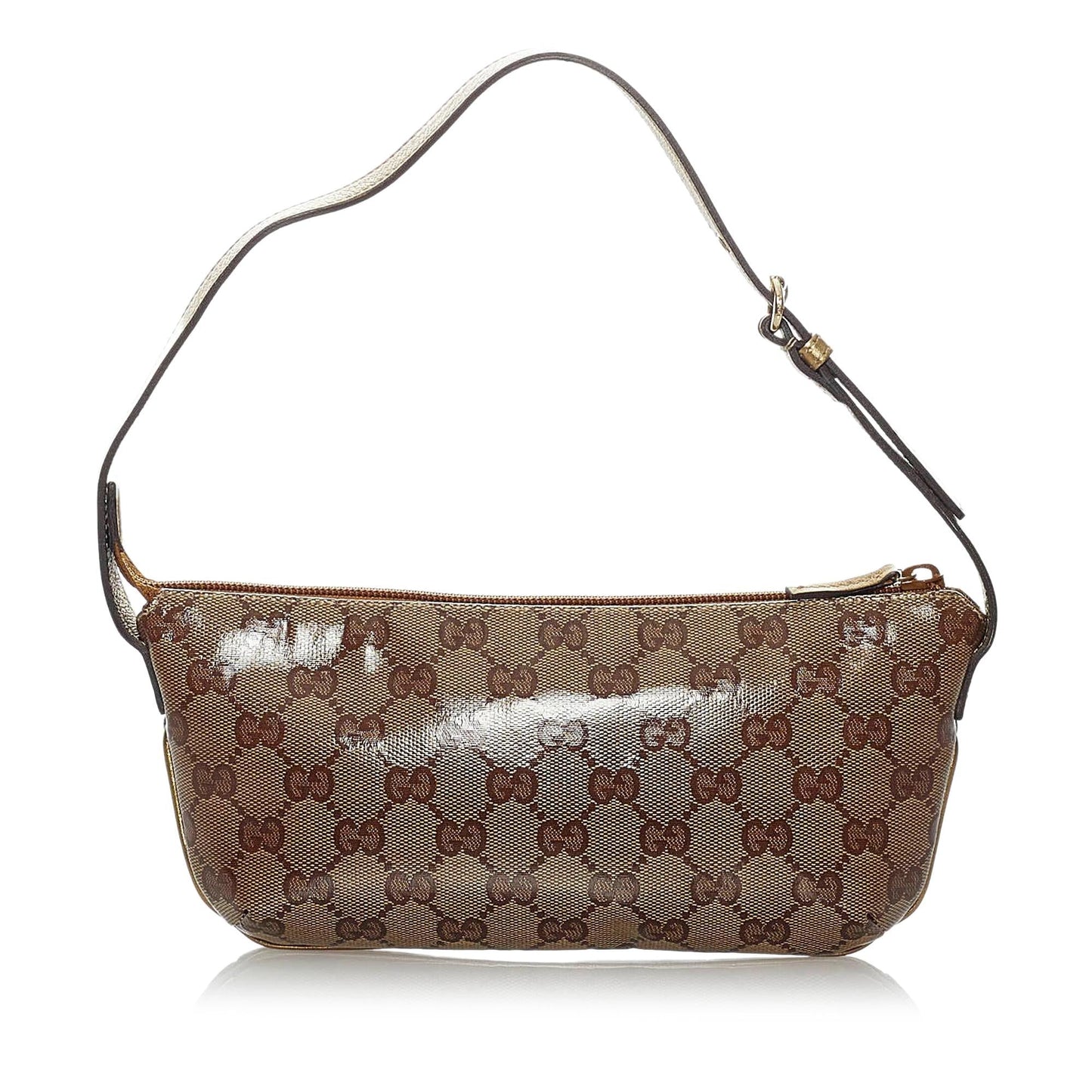 Gucci GG Crystal Baguette SHG Brown Handbag