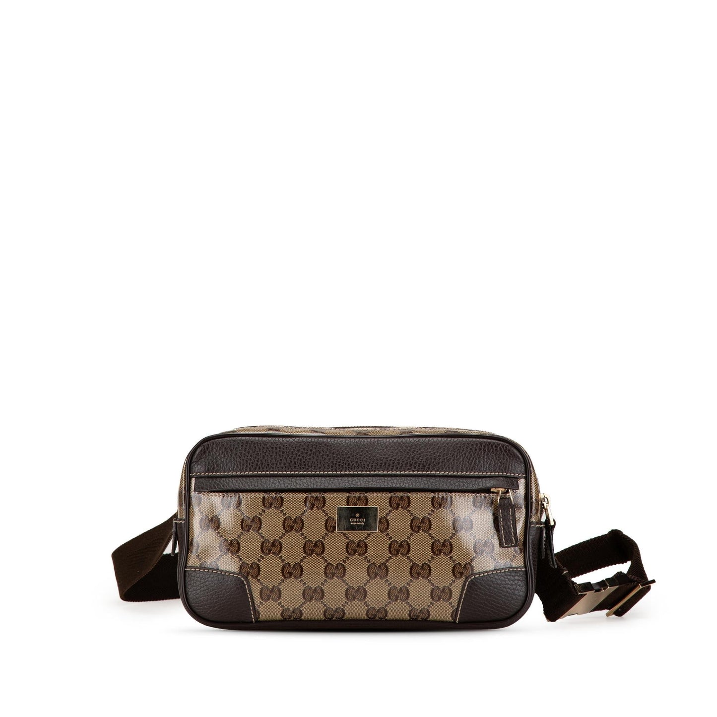 Gucci GG Crystal Belt SHG-bYbtsl Canvas Calf Brown Accessory