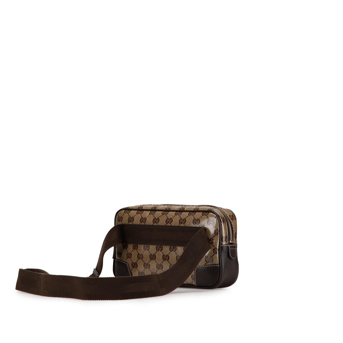 Gucci GG Crystal Belt SHG-bYbtsl Canvas Calf Brown Accessory
