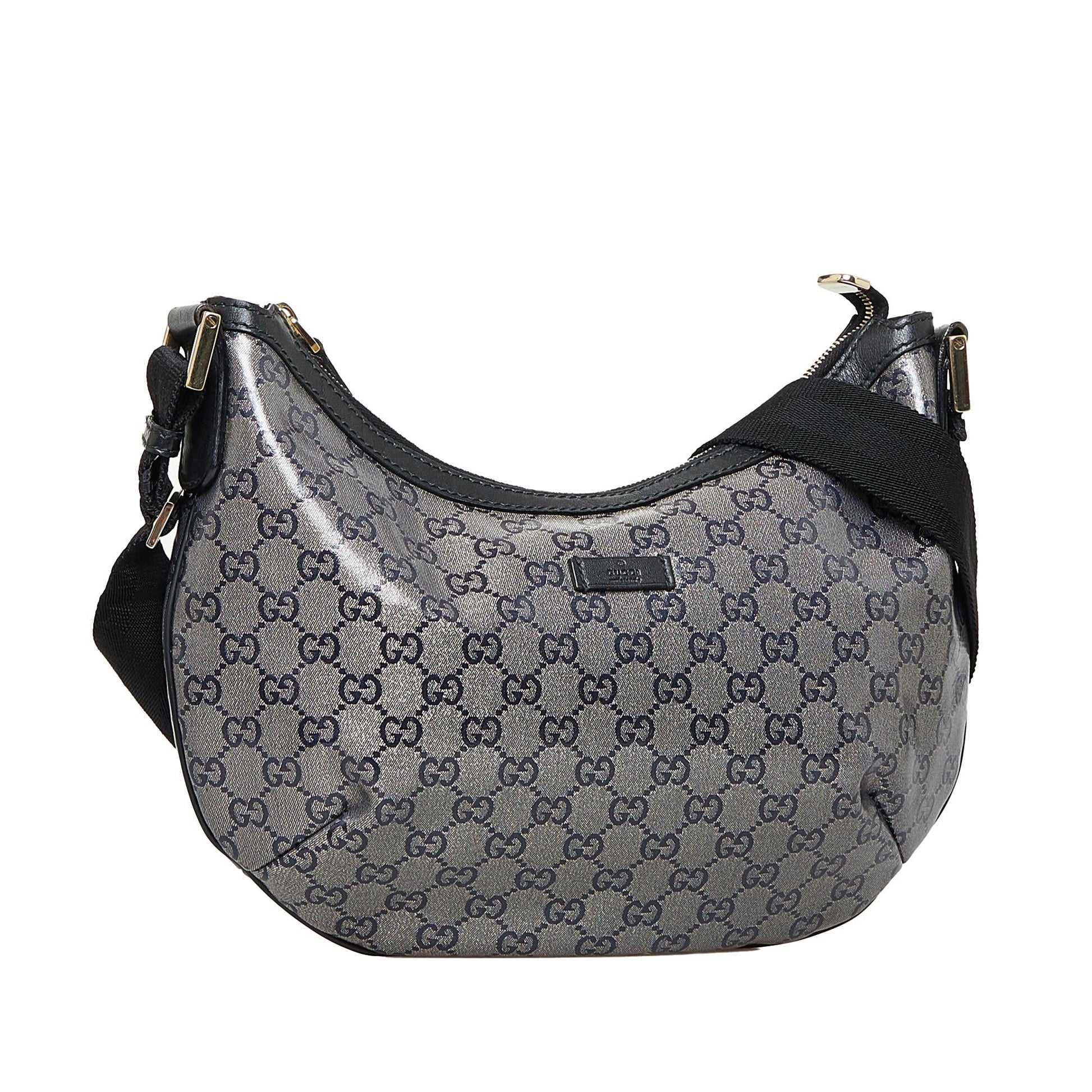 Gucci GG Crystal SHG-dFwtgh Canvas Grey Crossbody Bag