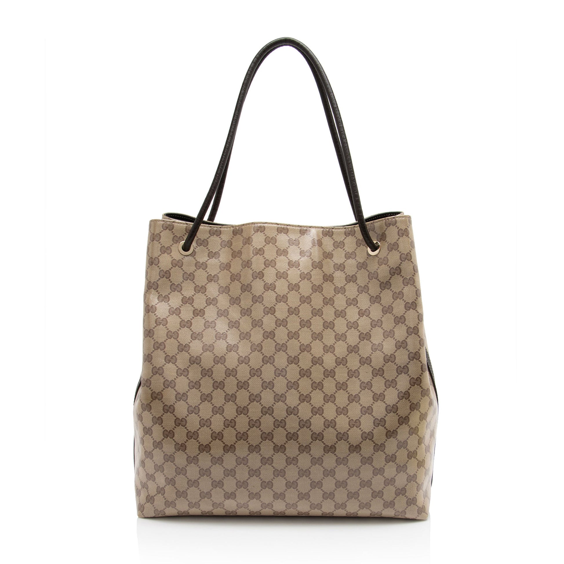 Gucci GG Crystal Gifford SHF-9qmqwE Leather Canvas Beige Tote Bag