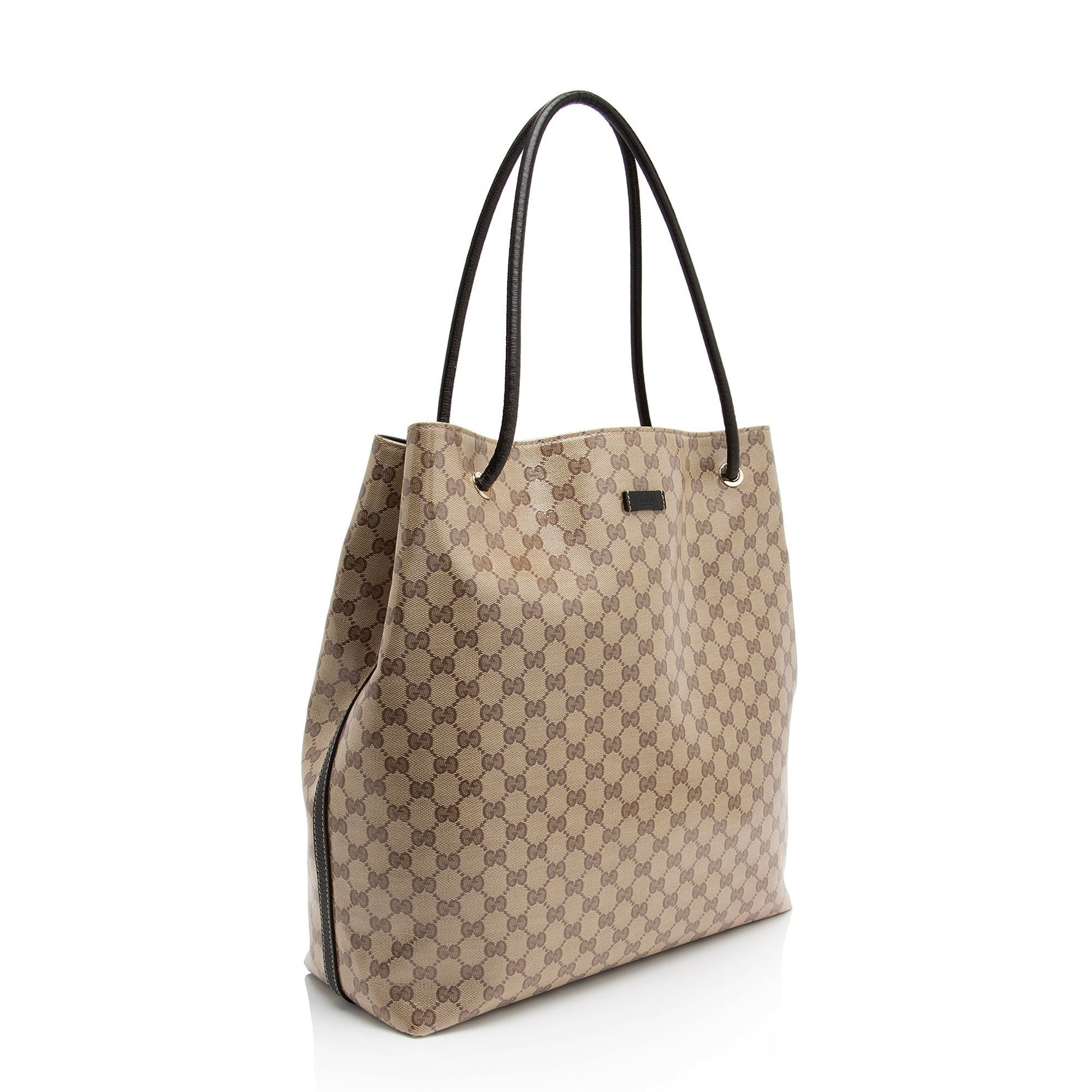 Gucci GG Crystal Gifford SHF-9qmqwE Leather Canvas Beige Tote Bag