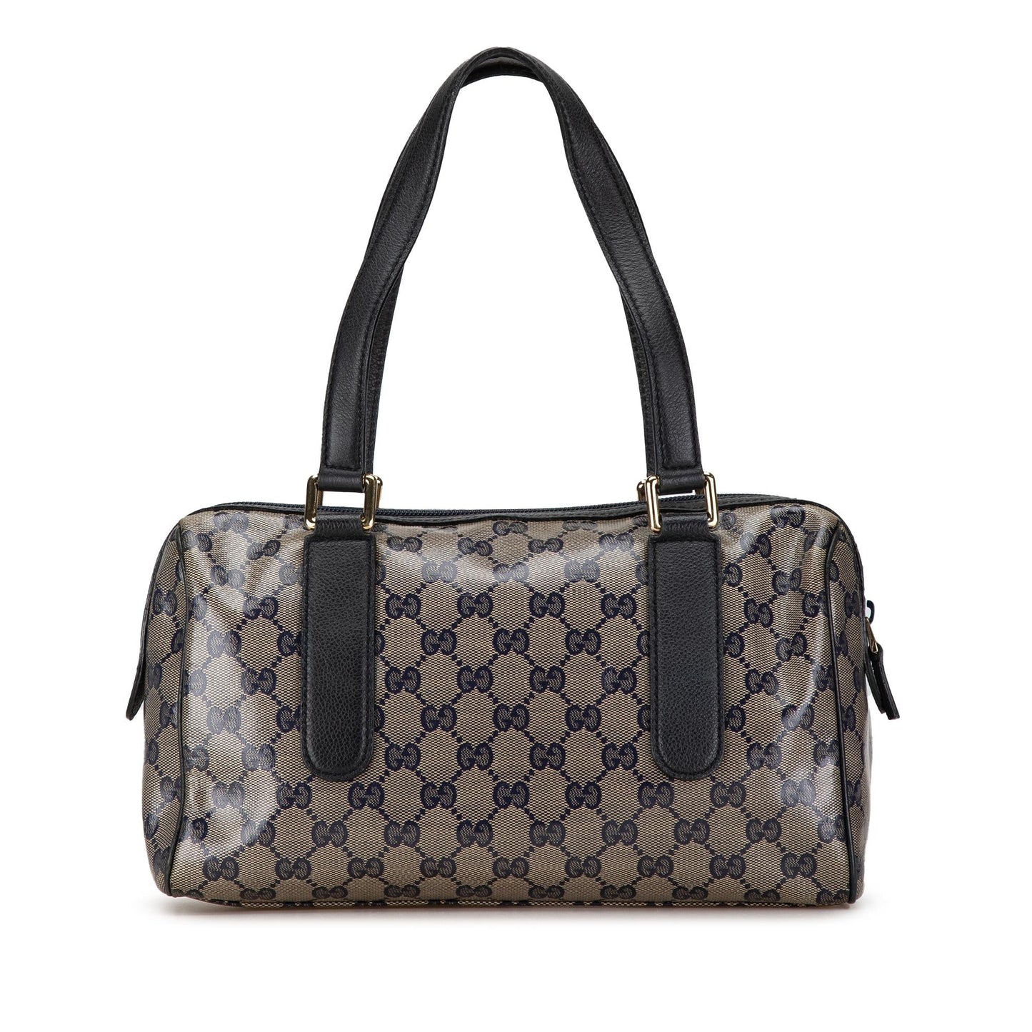 Gucci GG Crystal SHG-54ziW9 Canvas Calf Brown Satchel Bag