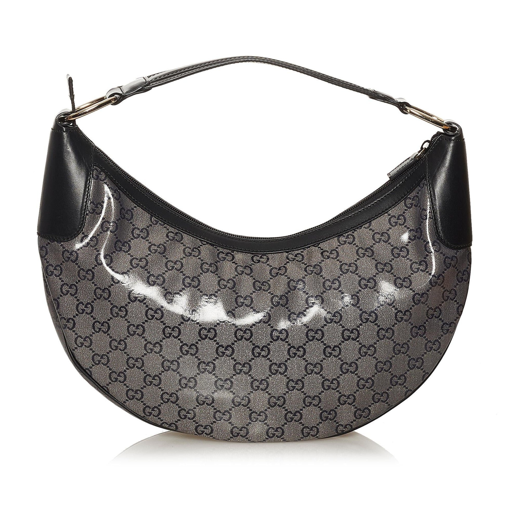 Gucci GG Crystal SHG Black Grey Shoulder Bag