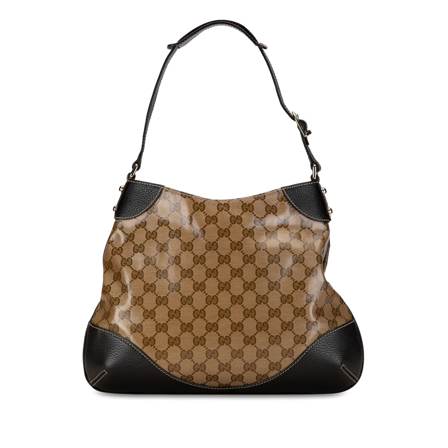 Gucci GG Crystal SHG-eMu0xL Canvas Calf Brown Shoulder Bag