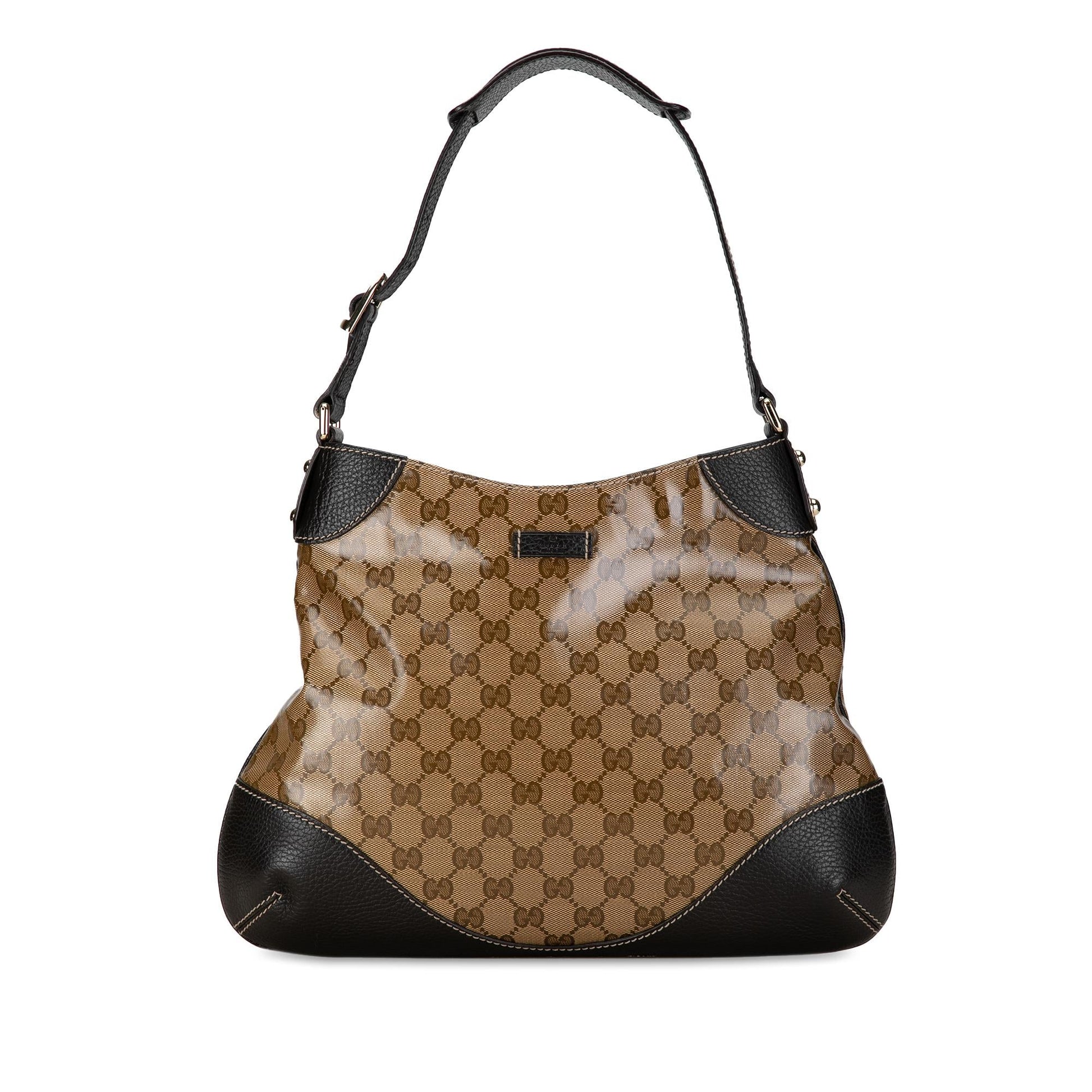Gucci GG Crystal SHG-eMu0xL Canvas Calf Brown Shoulder Bag