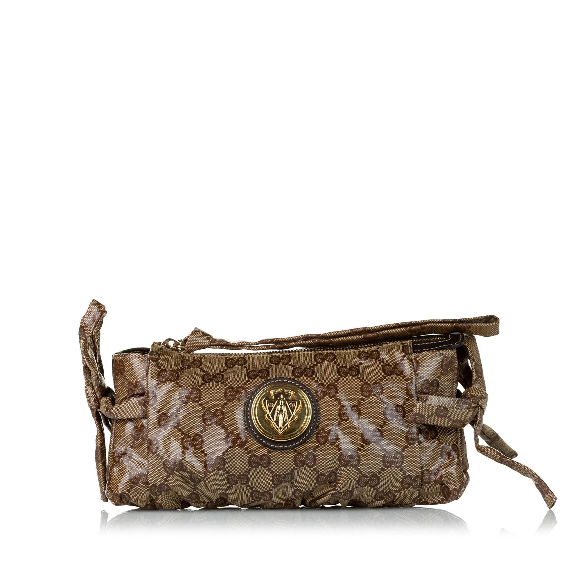 Gucci GG Crystal Hysteria SHG Brown Clutch Bag