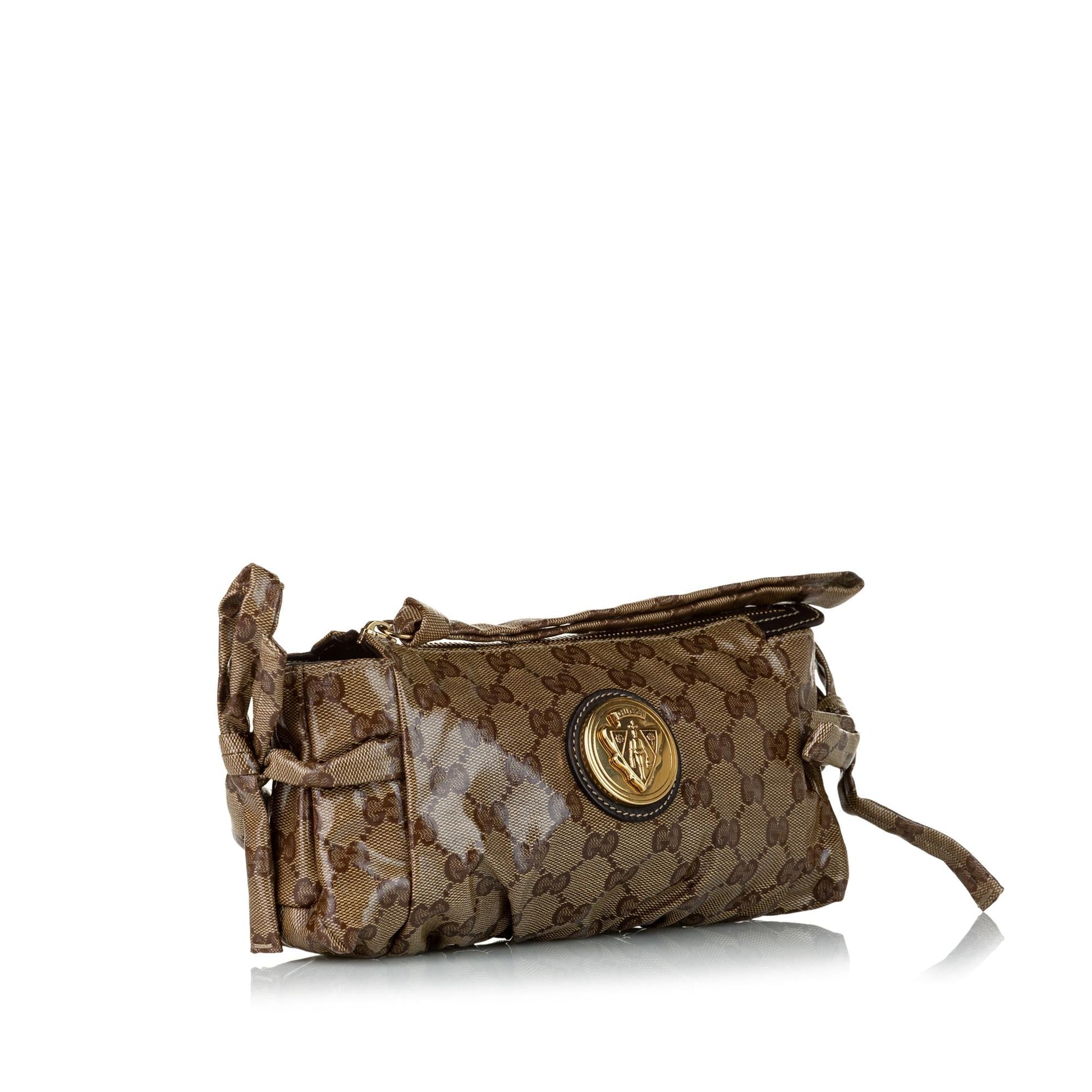Gucci GG Crystal Hysteria SHG Brown Clutch Bag