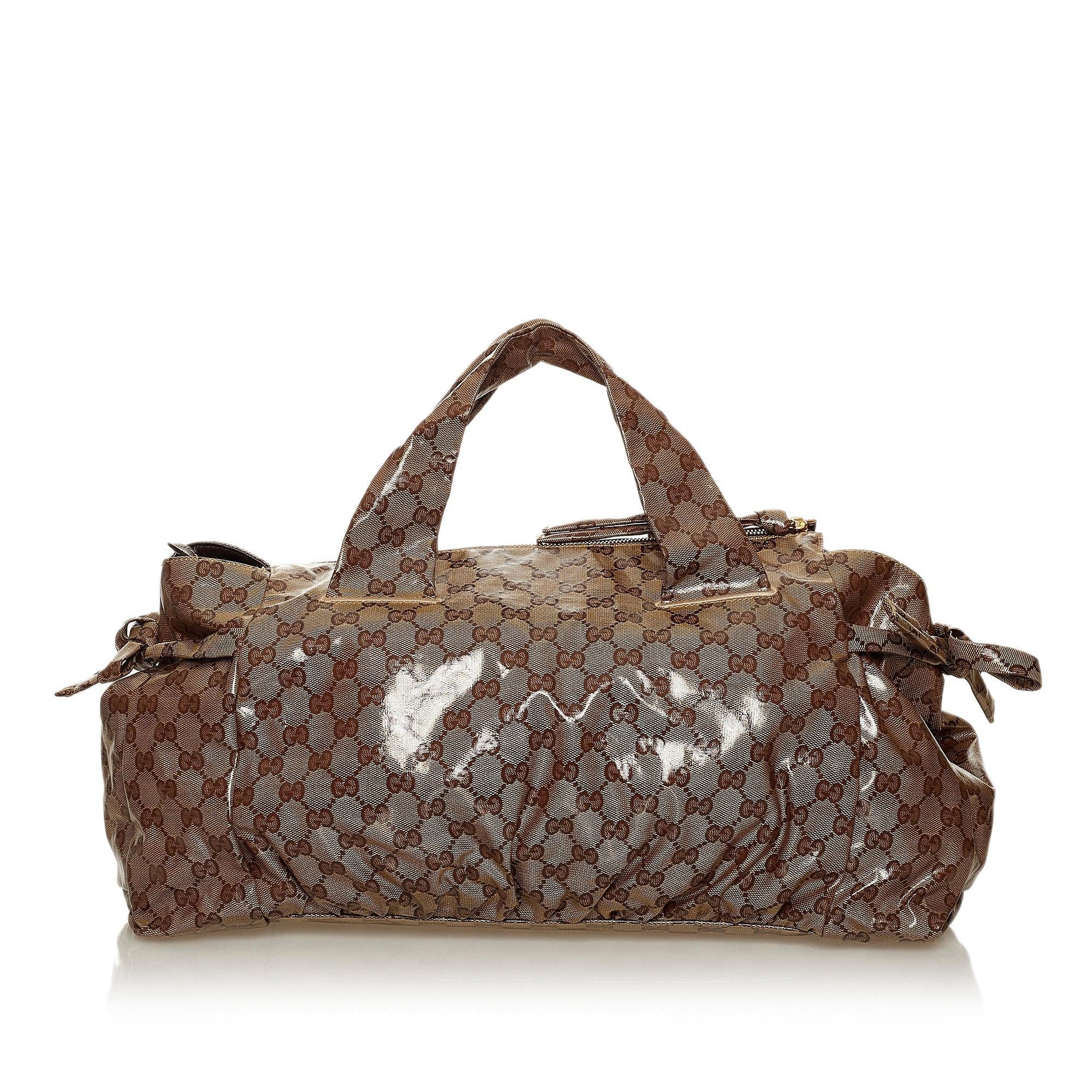 Gucci GG Crystal Hysteria SHG Brown Satchel Bag