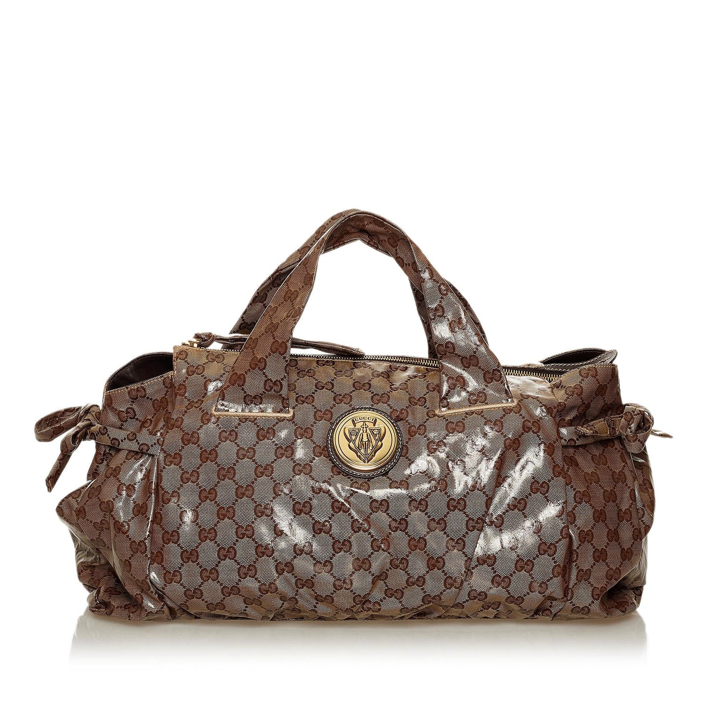 Gucci GG Crystal Hysteria SHG Brown Satchel Bag