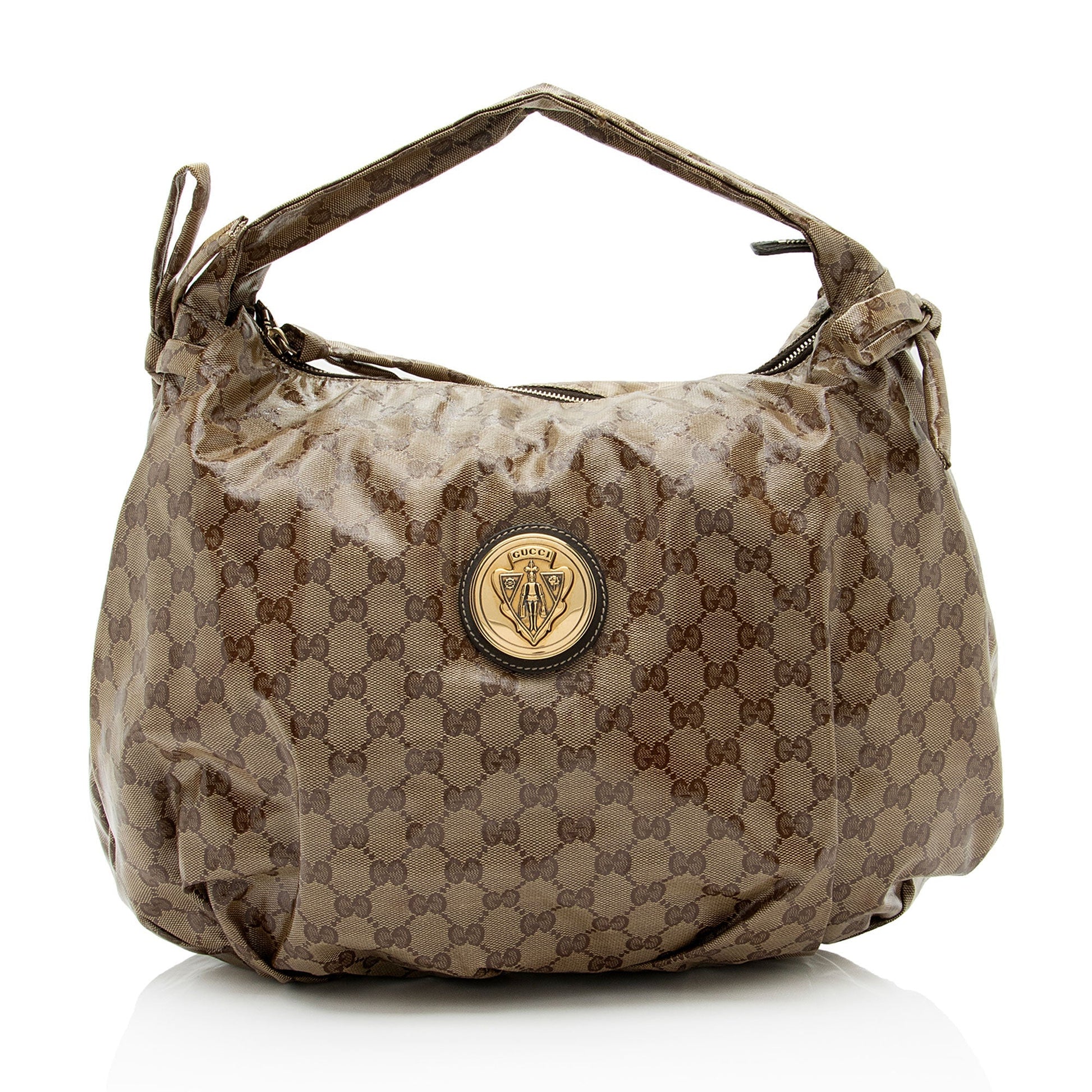 Gucci GG Crystal Hysteria SHF-enrlqN Canvas Brown Satchel Bag