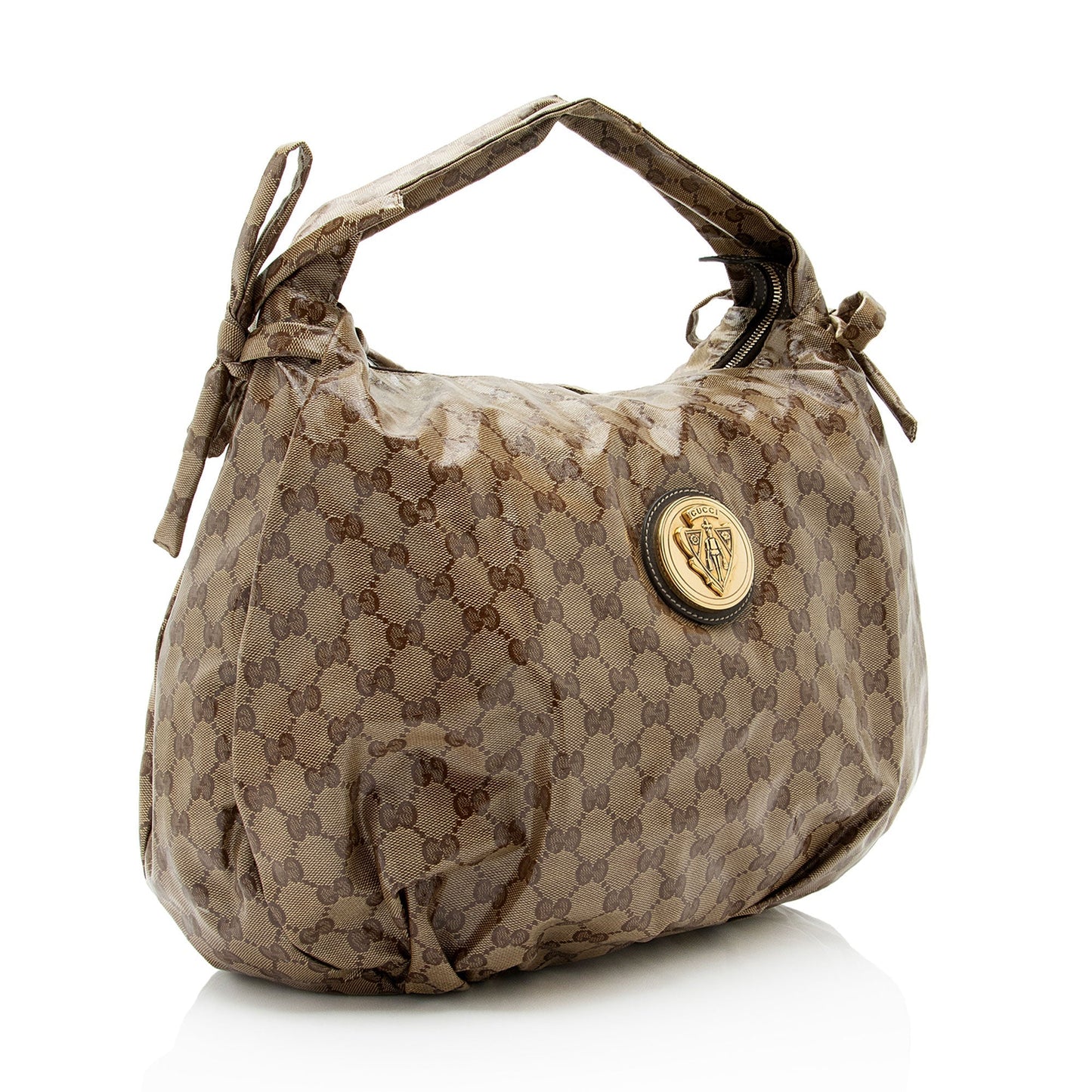 Gucci GG Crystal Hysteria SHF-enrlqN Canvas Brown Satchel Bag