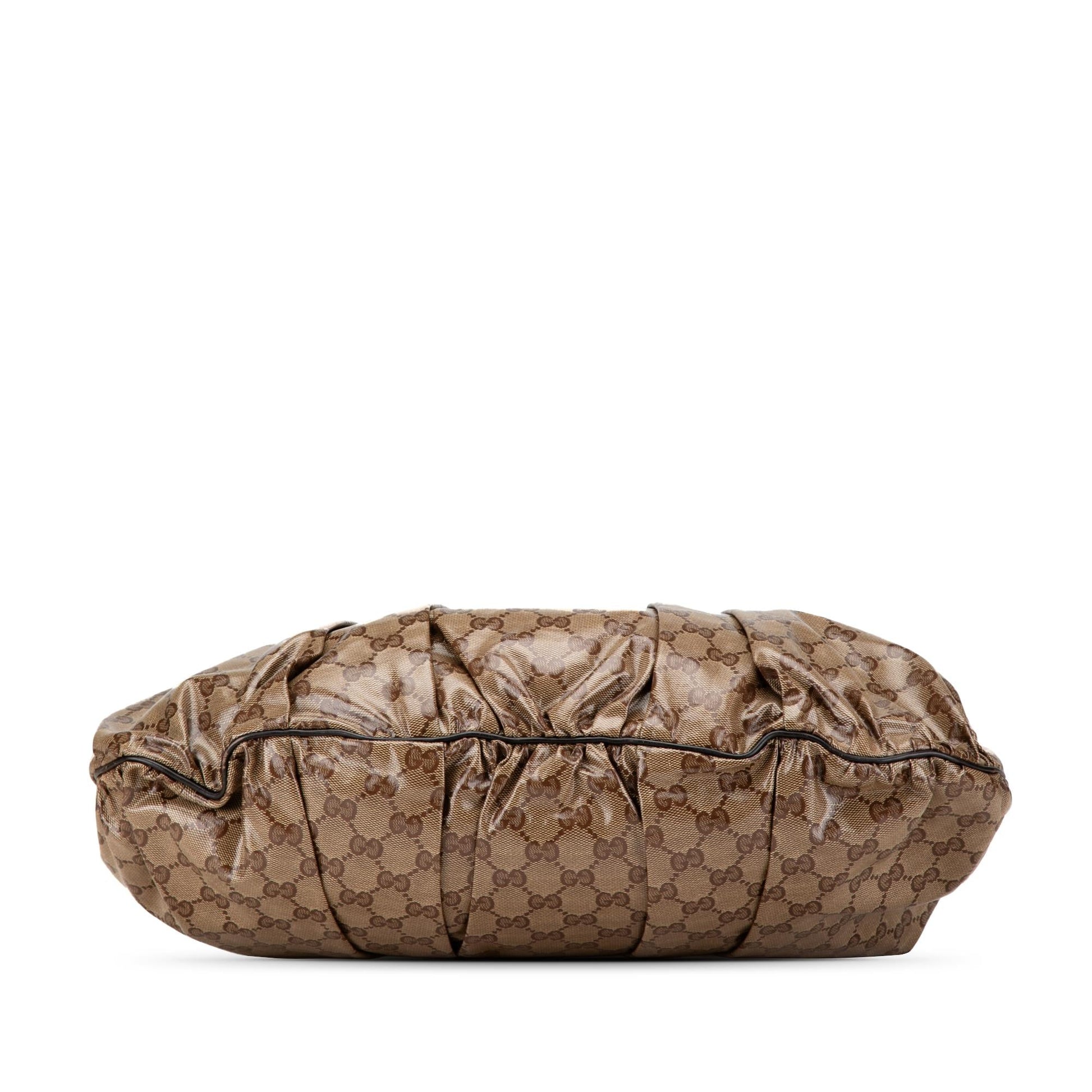 Gucci GG Crystal Hysteria Canvas Calf Brown Satchel Bag