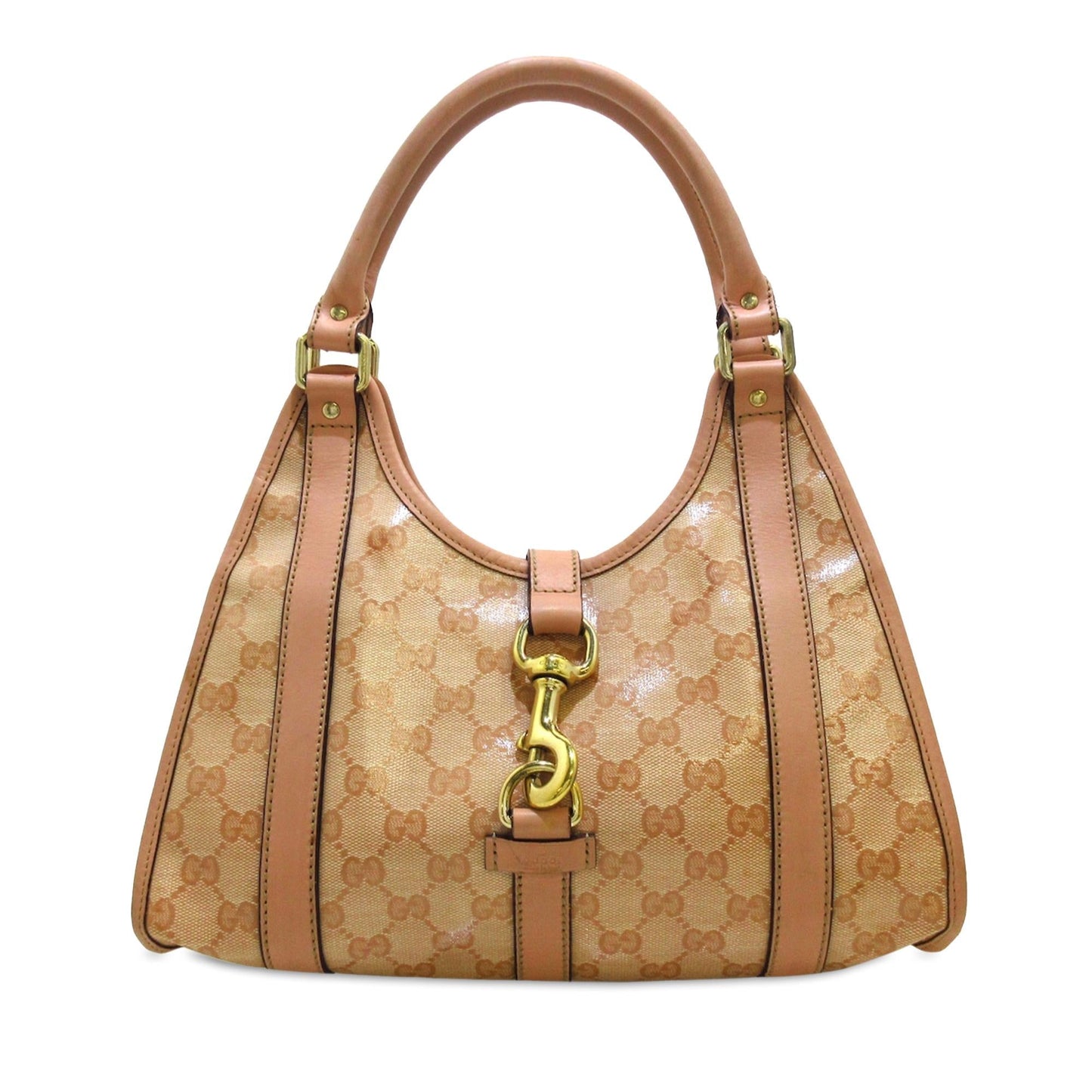 Gucci GG Crystal Jackie SHG-CBNWFh Canvas Calf Pink Shoulder Bag