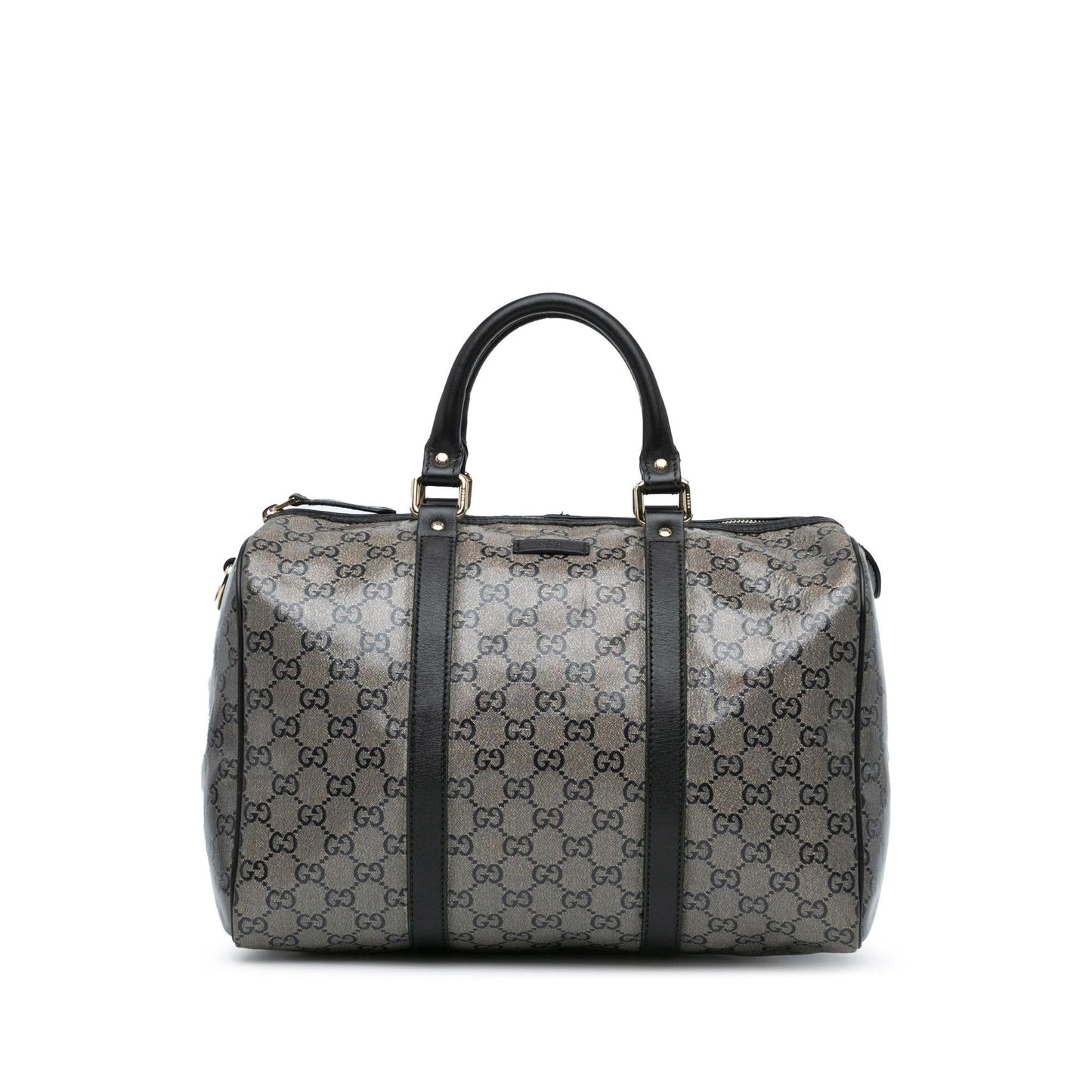 Gucci GG Crystal Joy Boston Canvas Calf Brown Satchel Bag