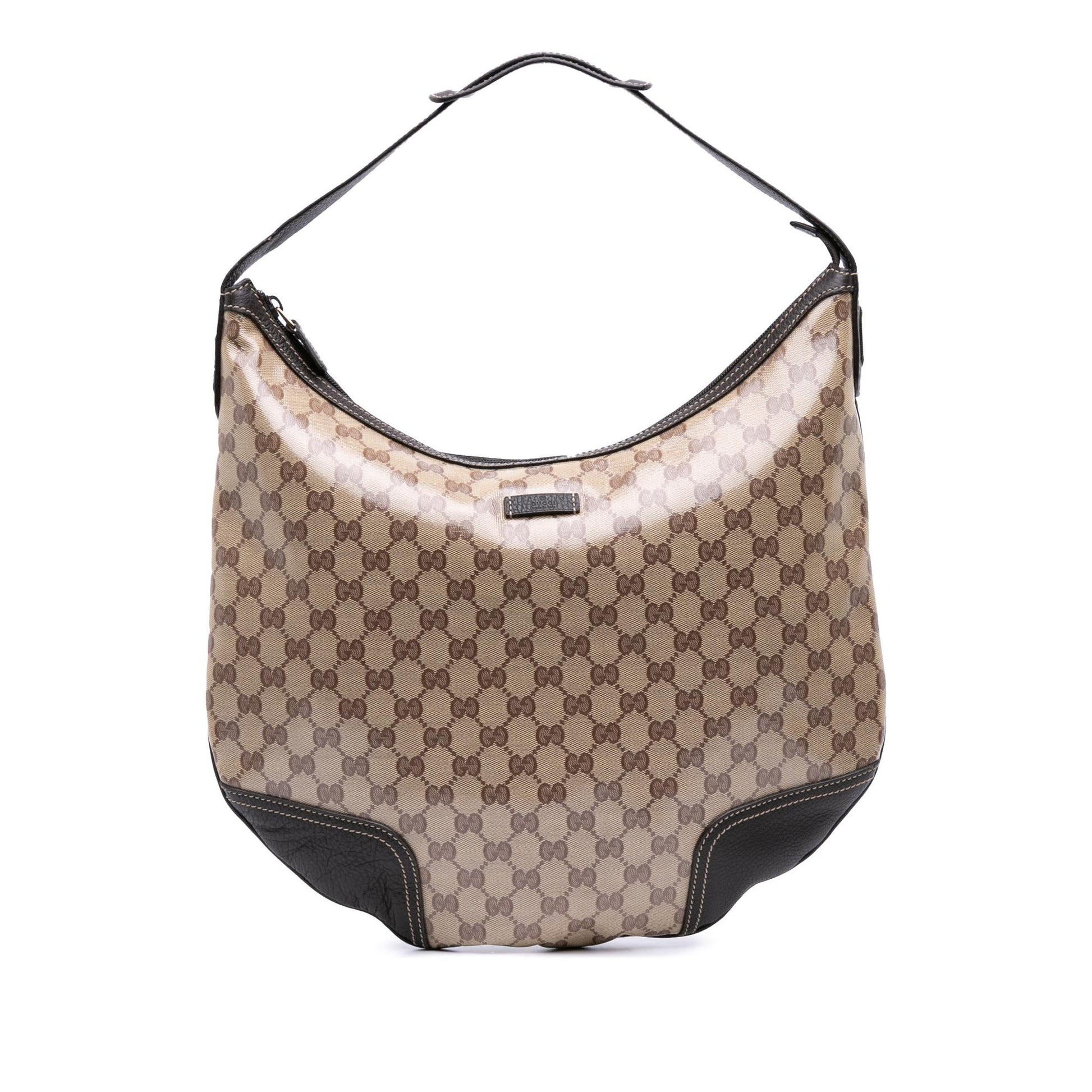 Gucci GG Crystal Princy Canvas Brown Shoulder Bag