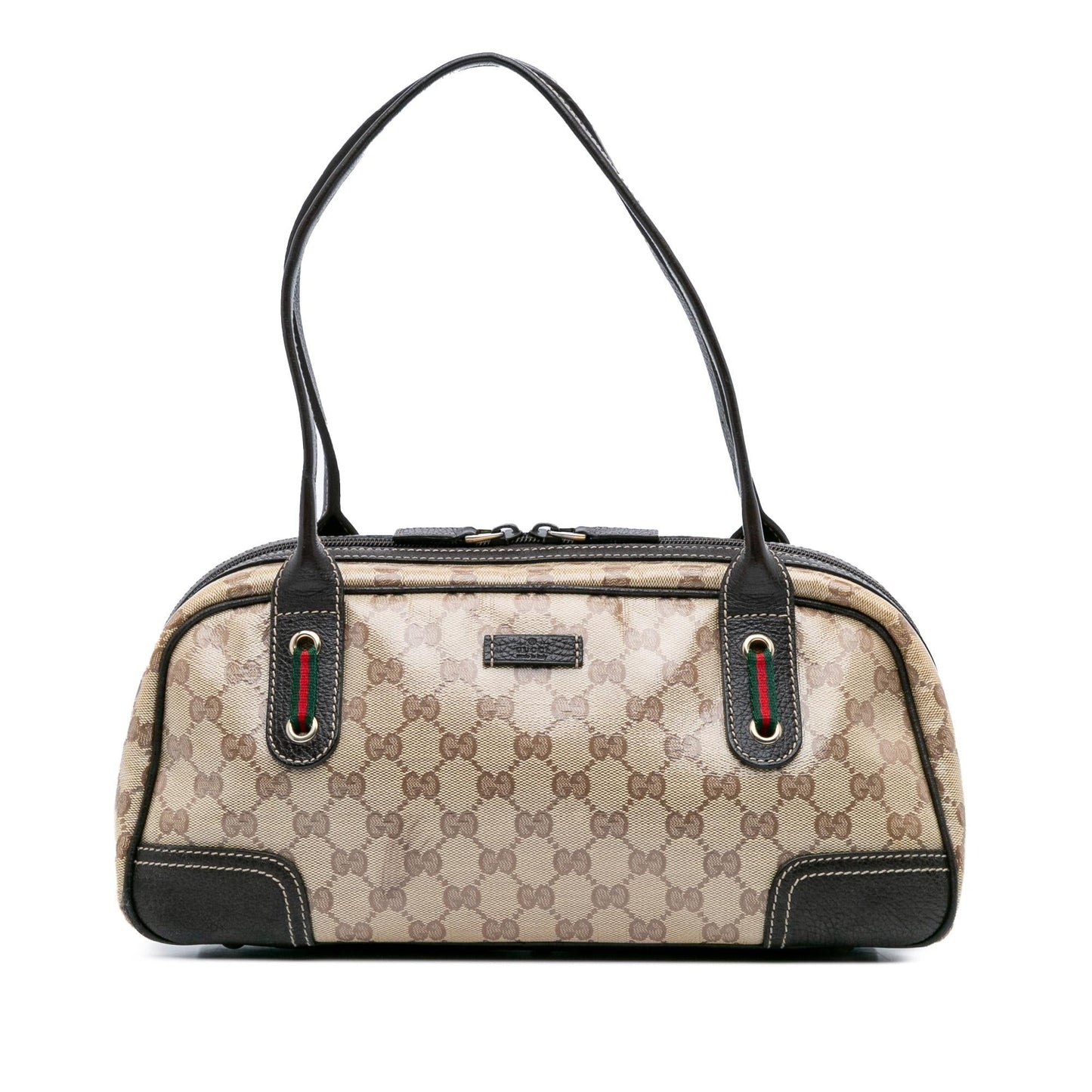 Gucci GG Crystal Princy Canvas Calf Brown Shoulder Bag