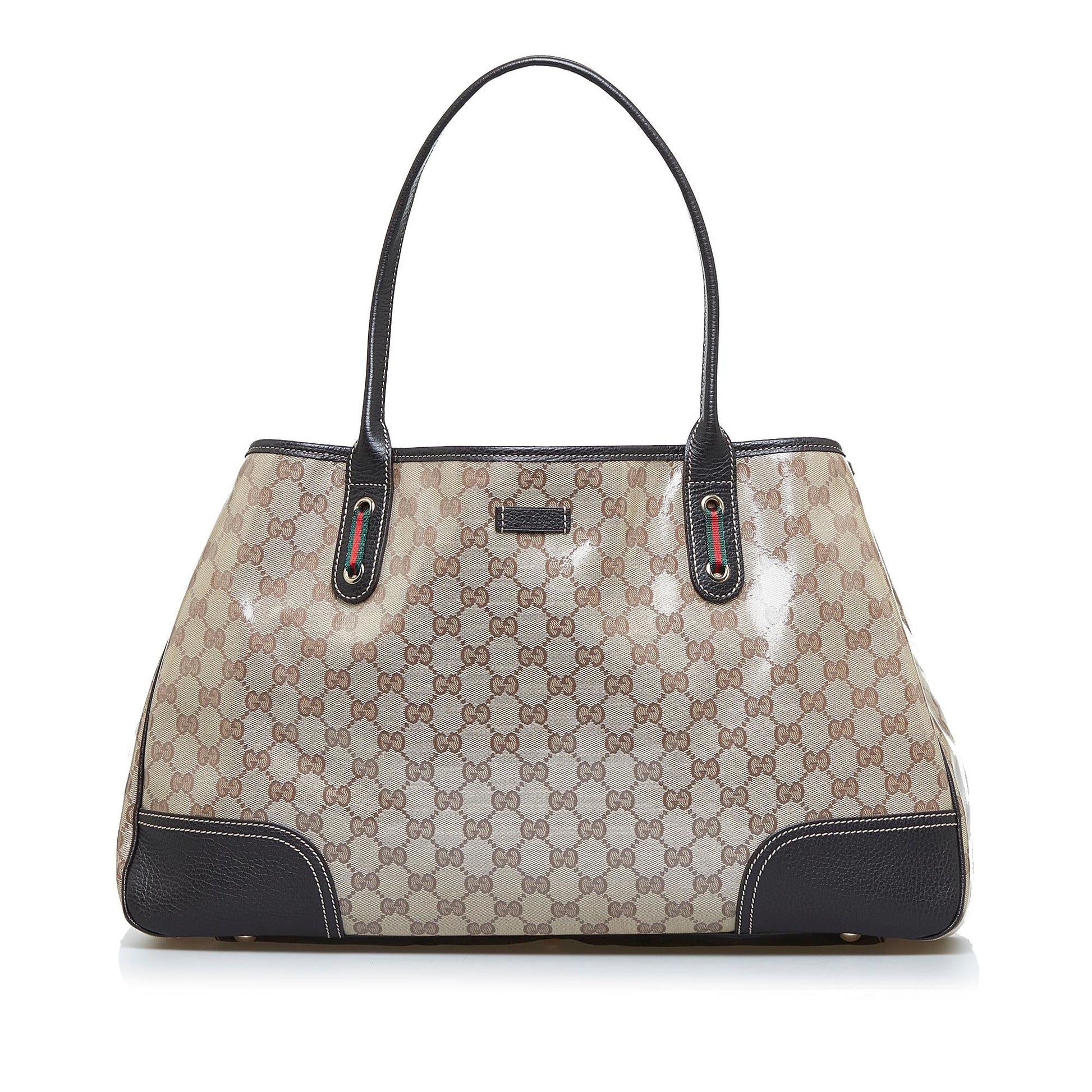 Gucci GG Crystal Princy SHG-5CWhxD Calf Brown Tote Bag