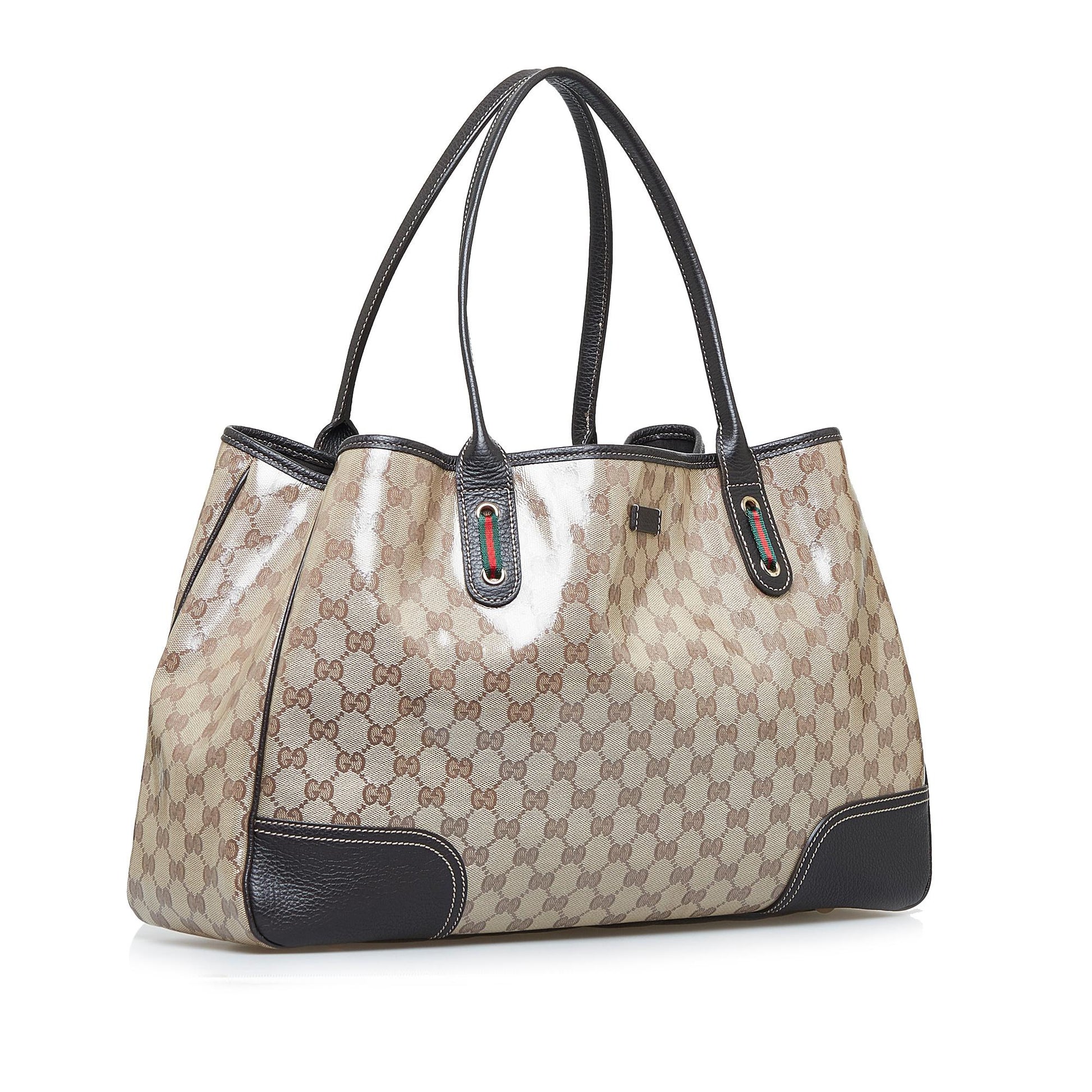 Gucci GG Crystal Princy SHG-5CWhxD Calf Brown Tote Bag
