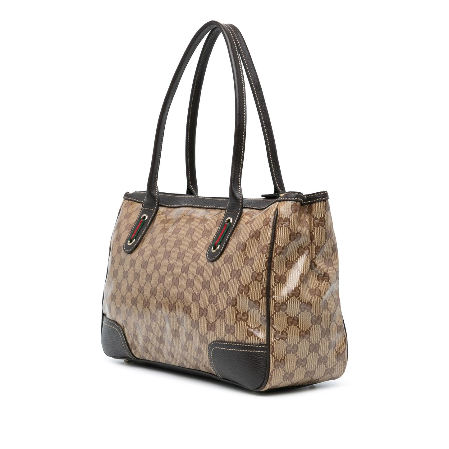 Gucci GG Crystal Princy SHG-7MxeYa Canvas Brown Tote Bag