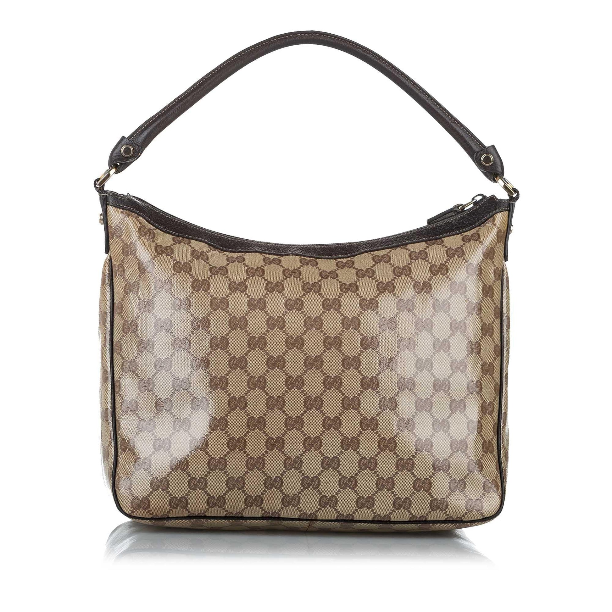Gucci GG Crystal SHG Brown Shoulder Bag