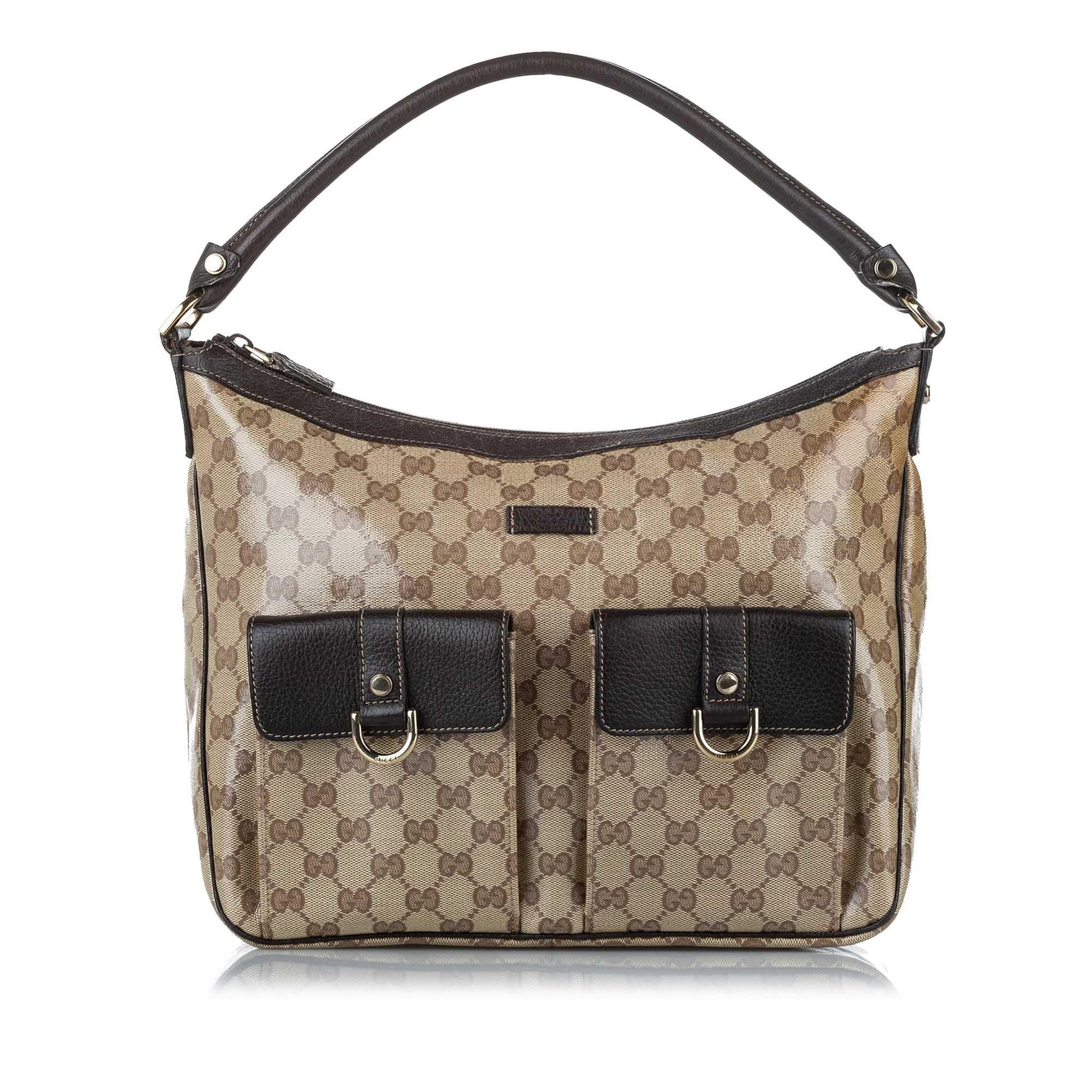 Gucci GG Crystal SHG Brown Shoulder Bag