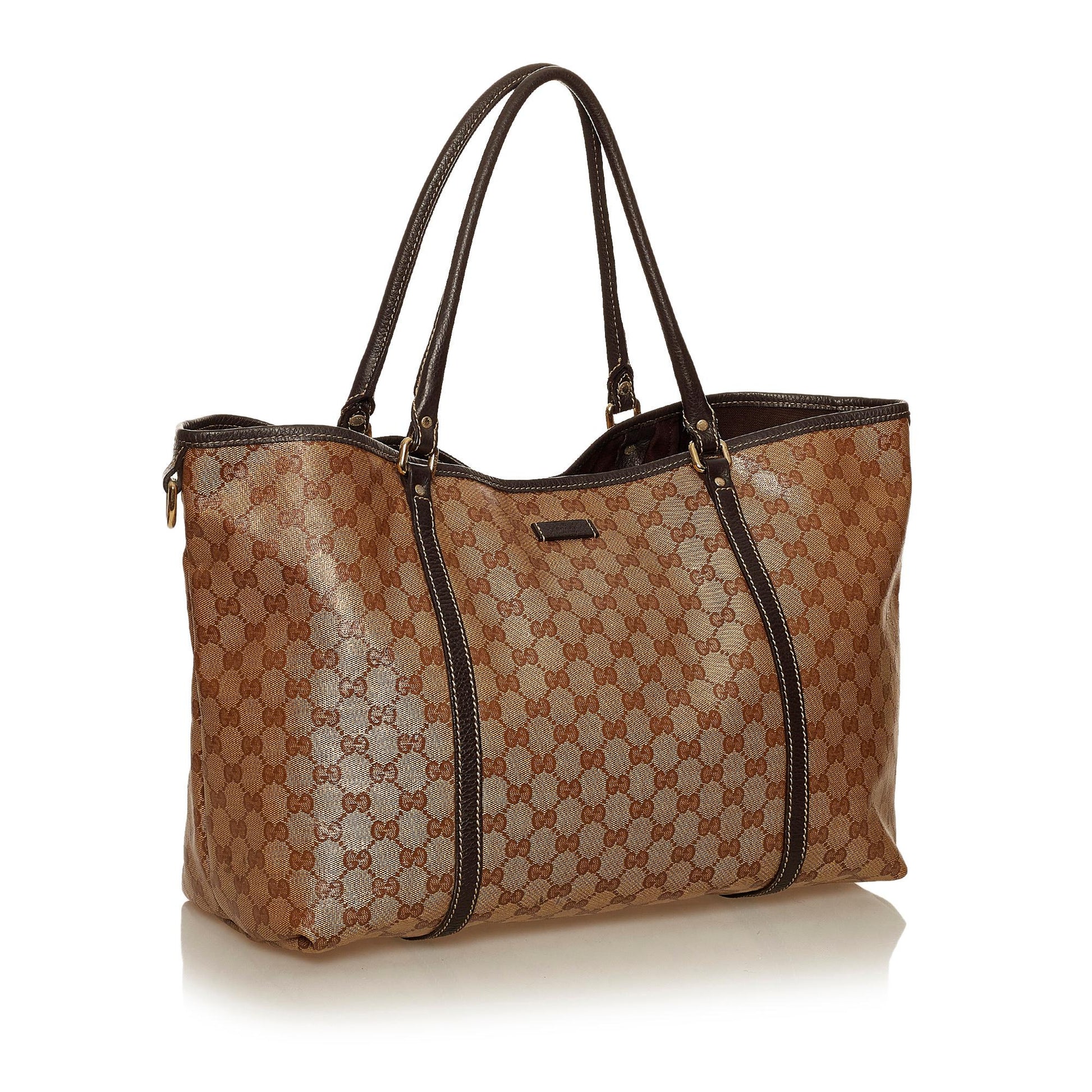 Gucci GG Crystal SHG Brown Tote Bag