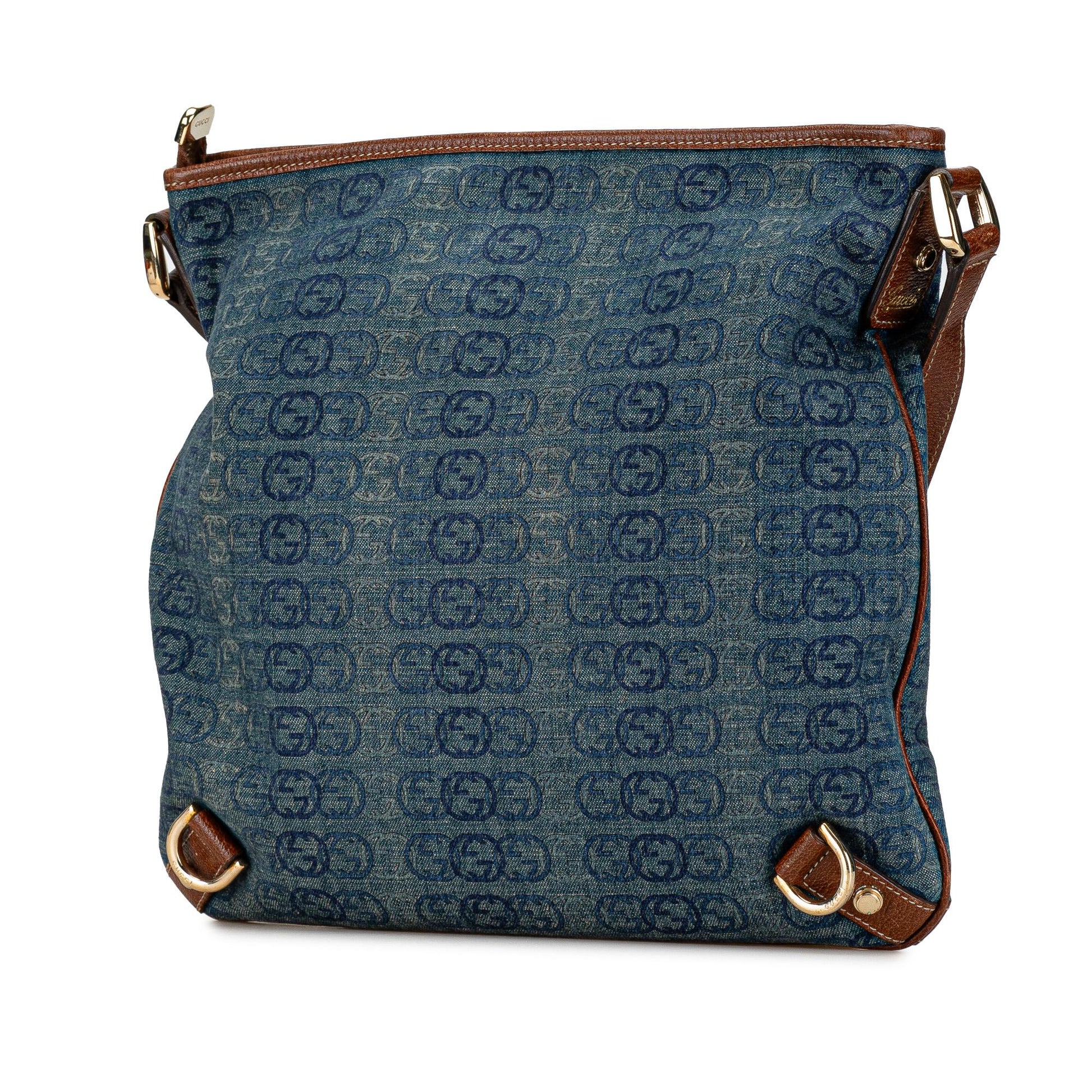 Gucci Abbey Ring Crossbody Bag Denim Jewelry