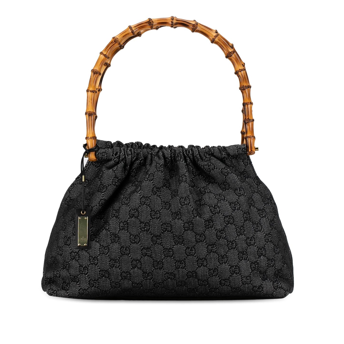 Gucci GG Bamboo SHG-XpUfPr Denim Black Satchel Bag
