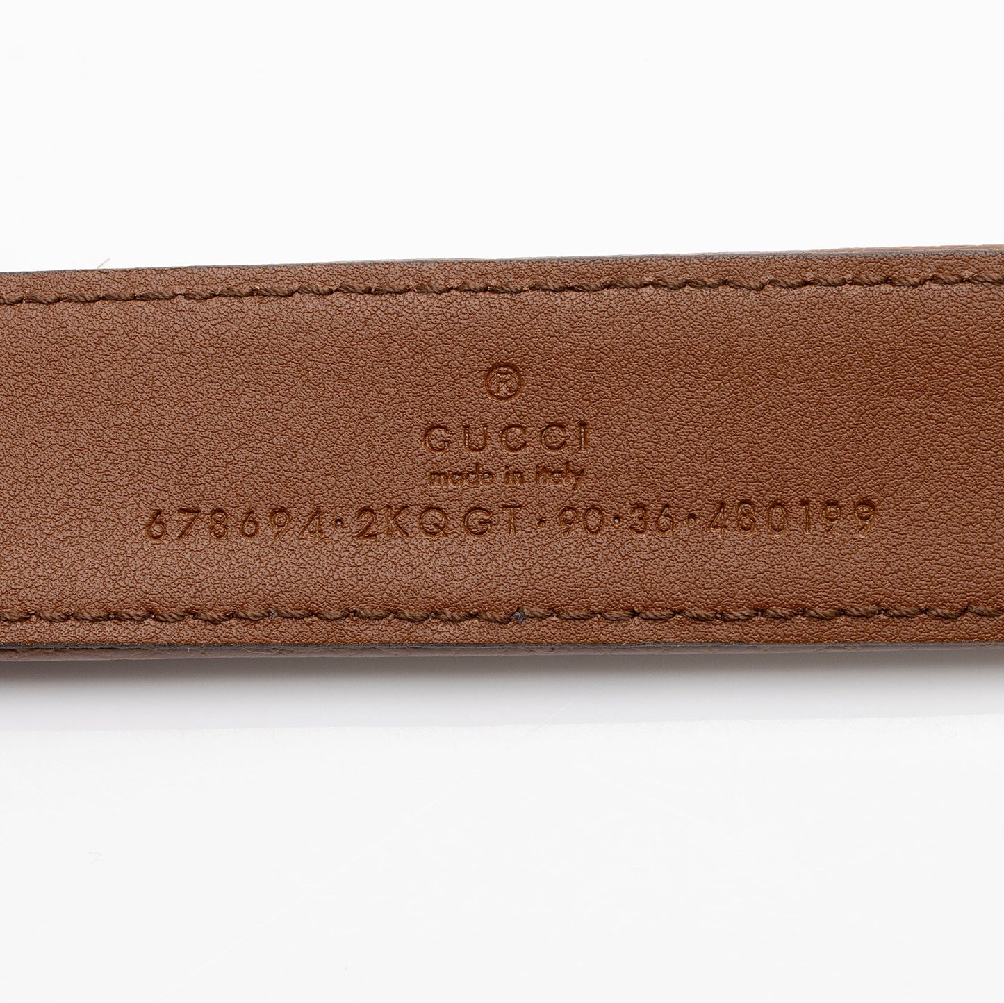 Gucci GG Belt - Size 36 Leather Denim Brown Blue Accessory