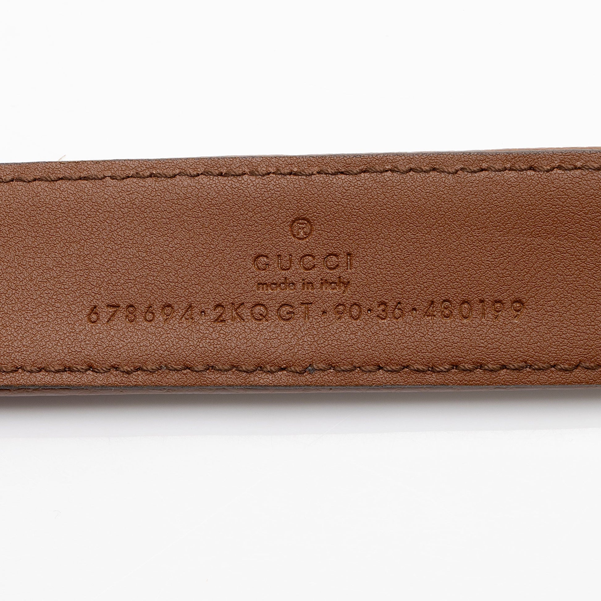 Gucci GG Belt - Size 36 Leather Denim Brown Blue Accessory