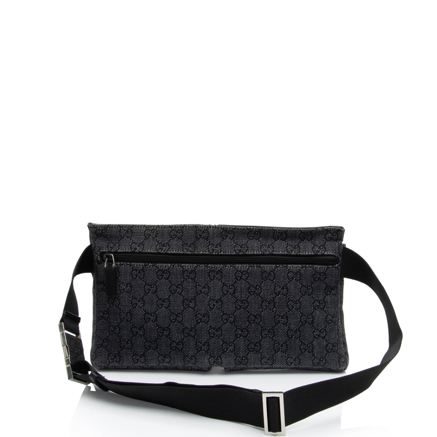 Gucci GG Belt SHF-t5lFV4 Leather Denim Nylon Black Accessory